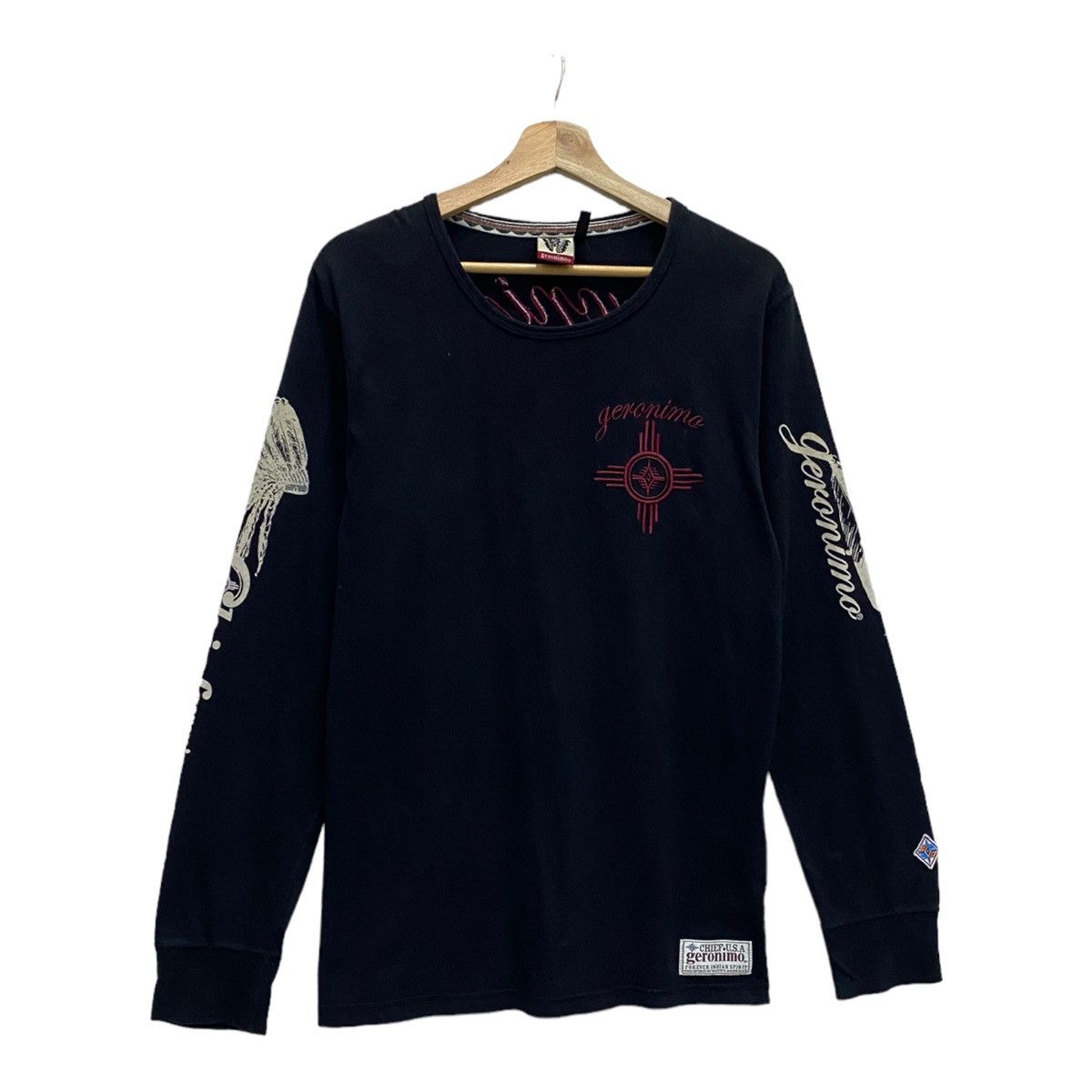 If Six Was Nine × Indian Motorcycle × Japanese Brand RARE GERONIMO INDIAN SPIRIT CHROME HEART DESIGN LONG SLEEVE Size US M / EU 48-50 / 2 - 9 Thumbnail