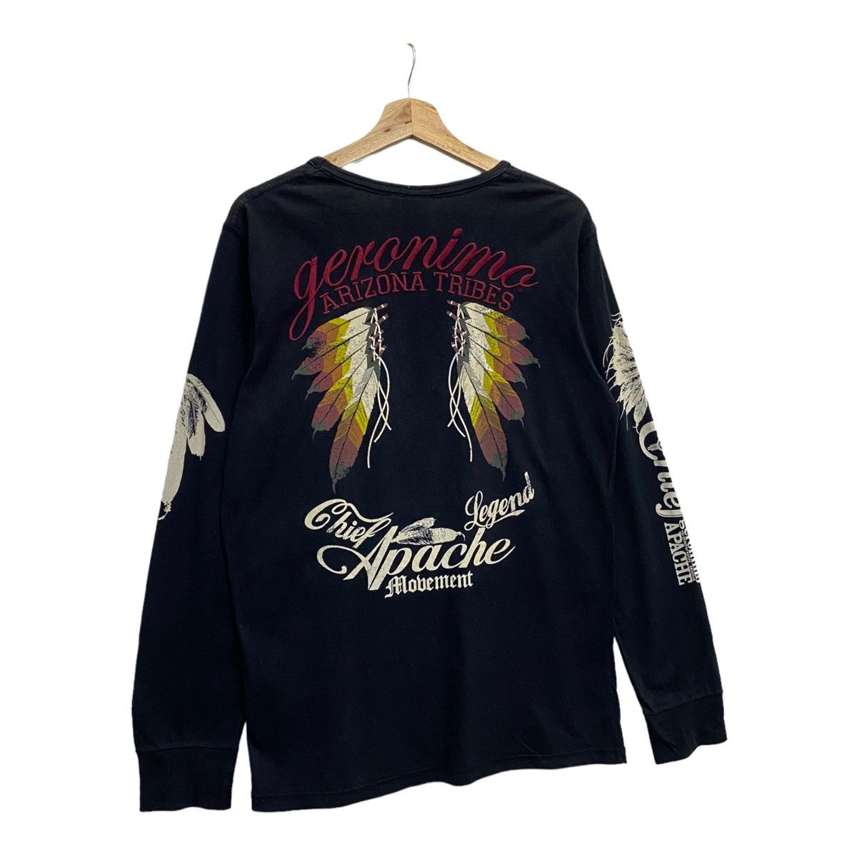 If Six Was Nine × Indian Motorcycle × Japanese Brand RARE GERONIMO INDIAN SPIRIT CHROME HEART DESIGN LONG SLEEVE Size US M / EU 48-50 / 2 - 8 Thumbnail