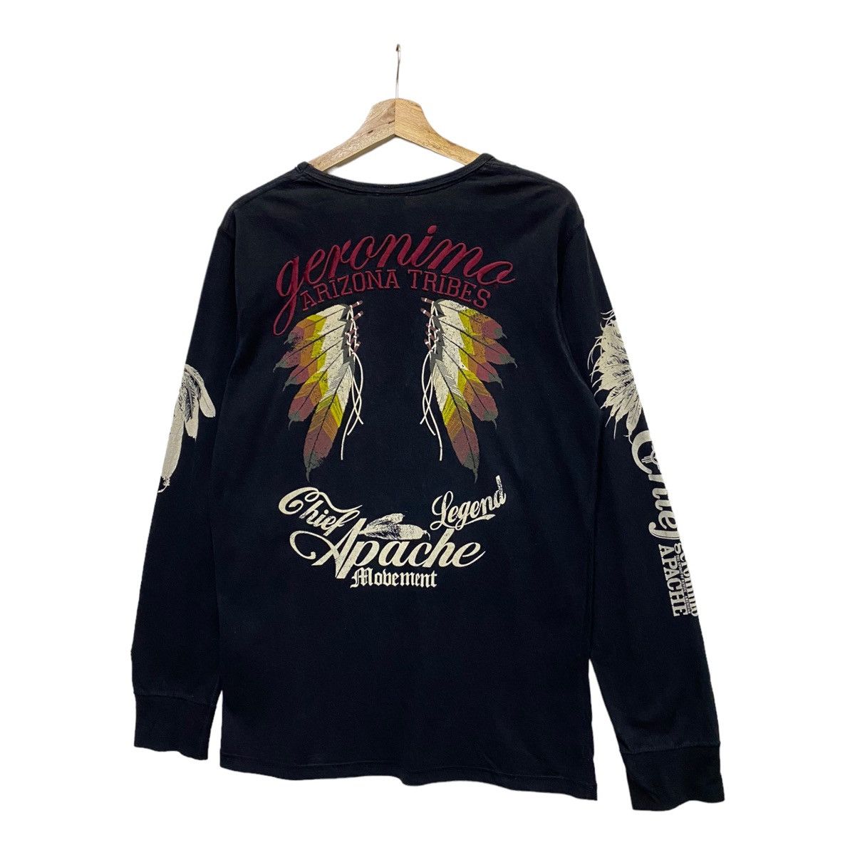 If Six Was Nine × Indian Motorcycle × Japanese Brand RARE GERONIMO INDIAN SPIRIT CHROME HEART DESIGN LONG SLEEVE Size US M / EU 48-50 / 2 - 7 Thumbnail
