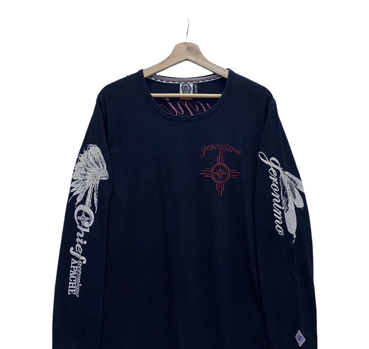 If Six Was Nine × Indian Motorcycle × Japanese Brand RARE GERONIMO INDIAN SPIRIT CHROME HEART DESIGN LONG SLEEVE Size US M / EU 48-50 / 2 - 3 Thumbnail
