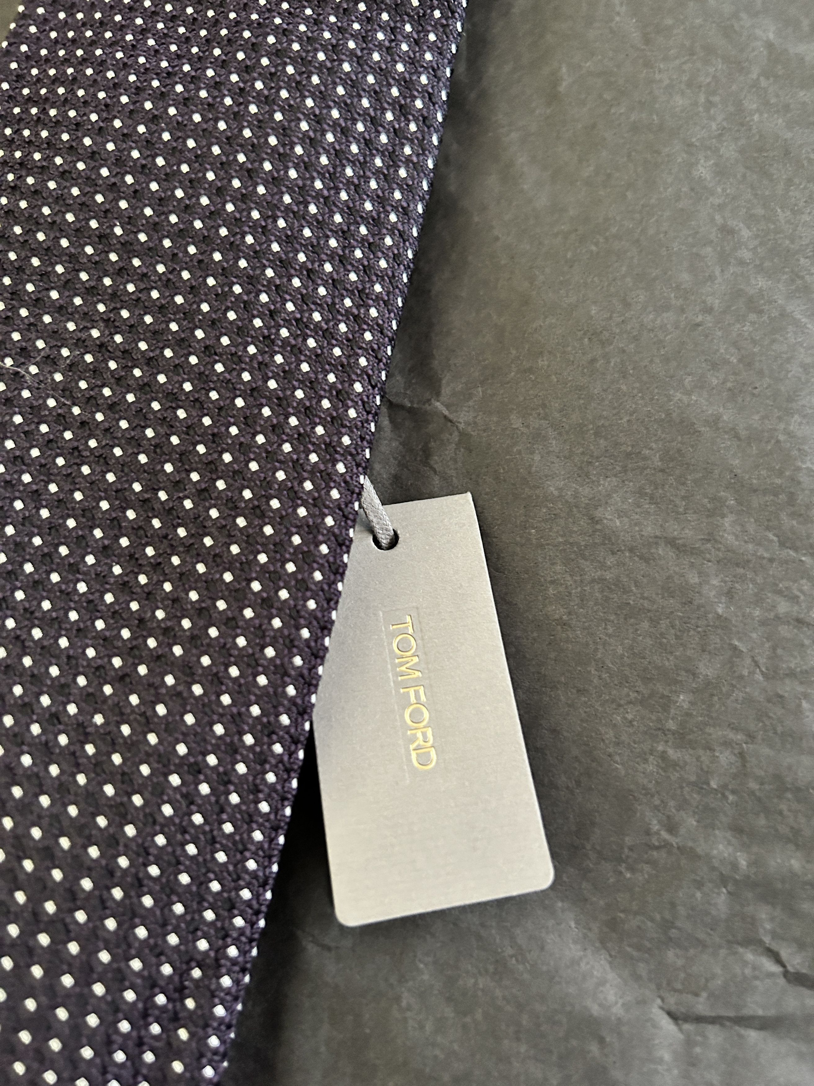Tom Ford polka dot tie purple silk Size ONE SIZE - 2 Thumbnail