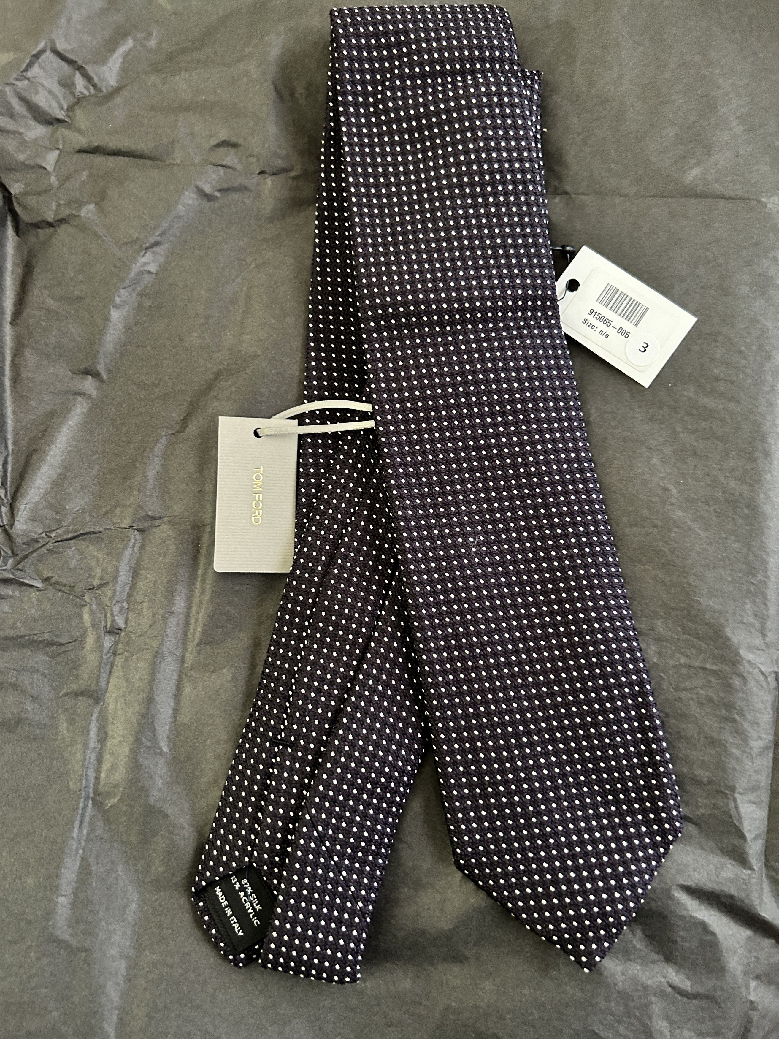 Tom Ford polka dot tie purple silk Size ONE SIZE - 5 Thumbnail