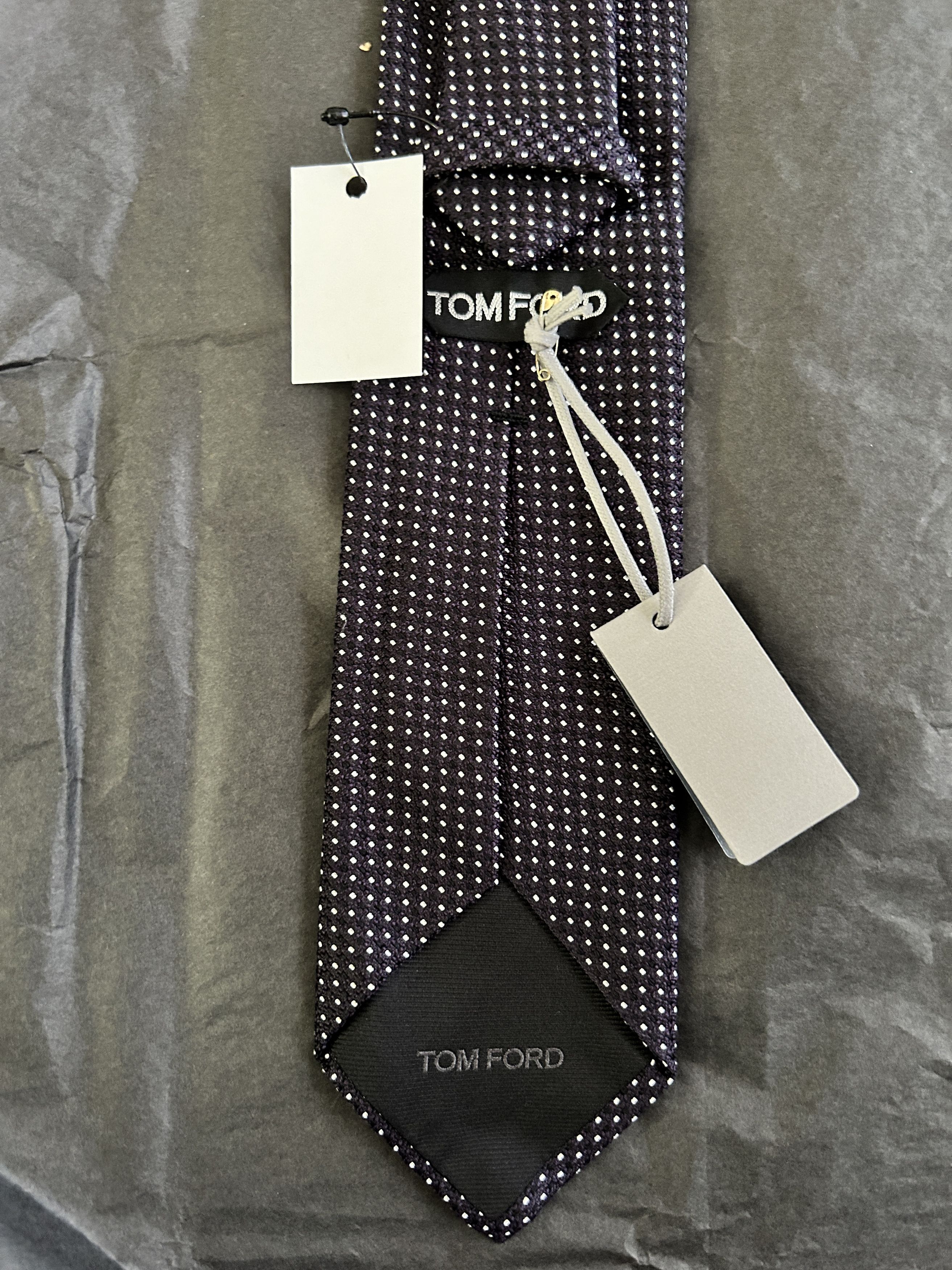 Tom Ford polka dot tie purple silk Size ONE SIZE - 4 Thumbnail