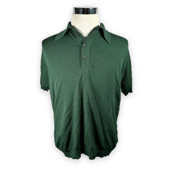 Arrow Vintage Arrow Cavalier Polo Shirt 1960s Green Antron Nylon L ...