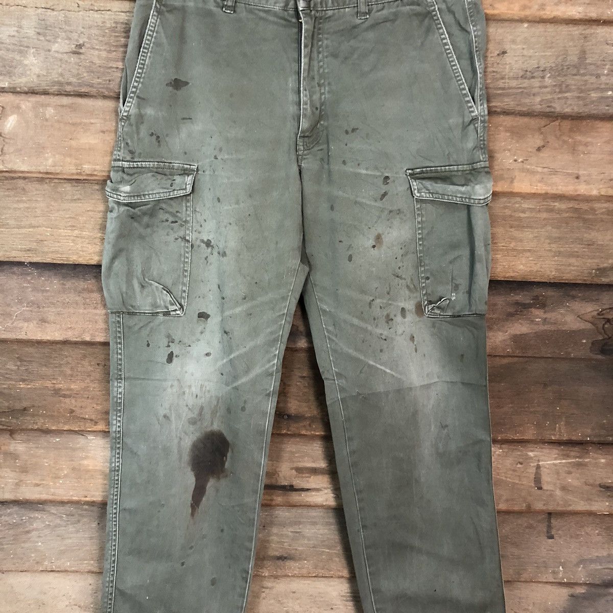 Japanese Brand VINTAGE JAPAN GU FADED WORKWEAR CARGO PANTS #0535 Size US 30 / EU 46 - 4 Thumbnail
