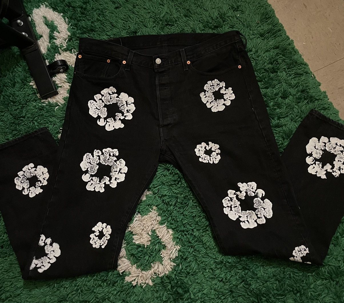 Levi's Black Denim Tear Levis Grailed