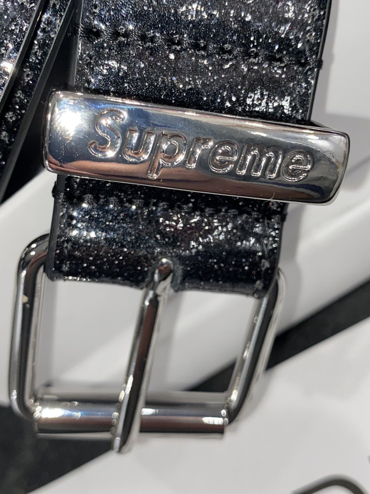 Supreme Black Supreme Glitter Vinyl Ranger Belt O.S. | Grailed