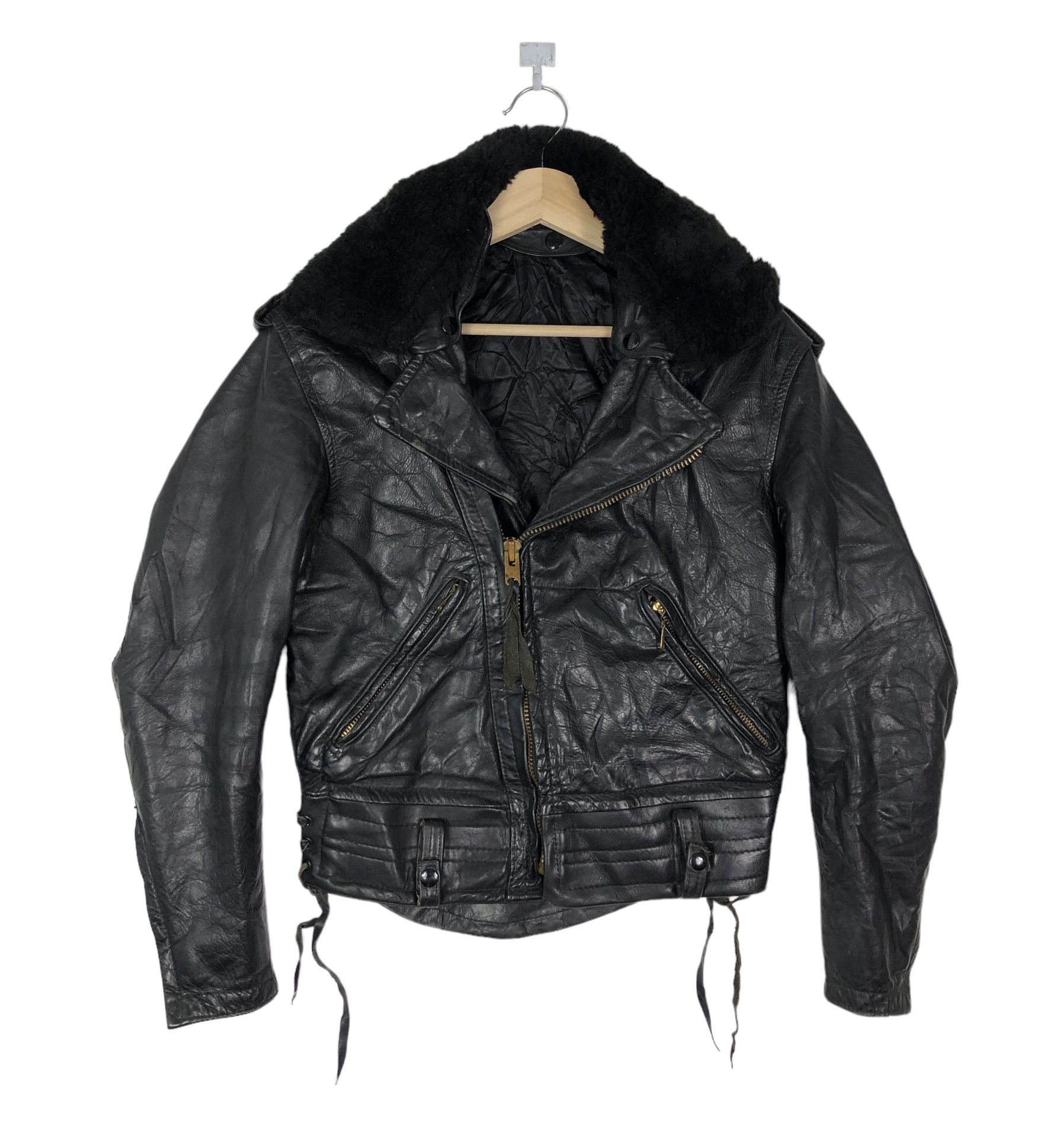 Vintage RARE🔥VINTAGE 60’S DOUBLE COLLAR LEATHER JACKET Size US S / EU 44-46 / 1 - 1 Thumbnail