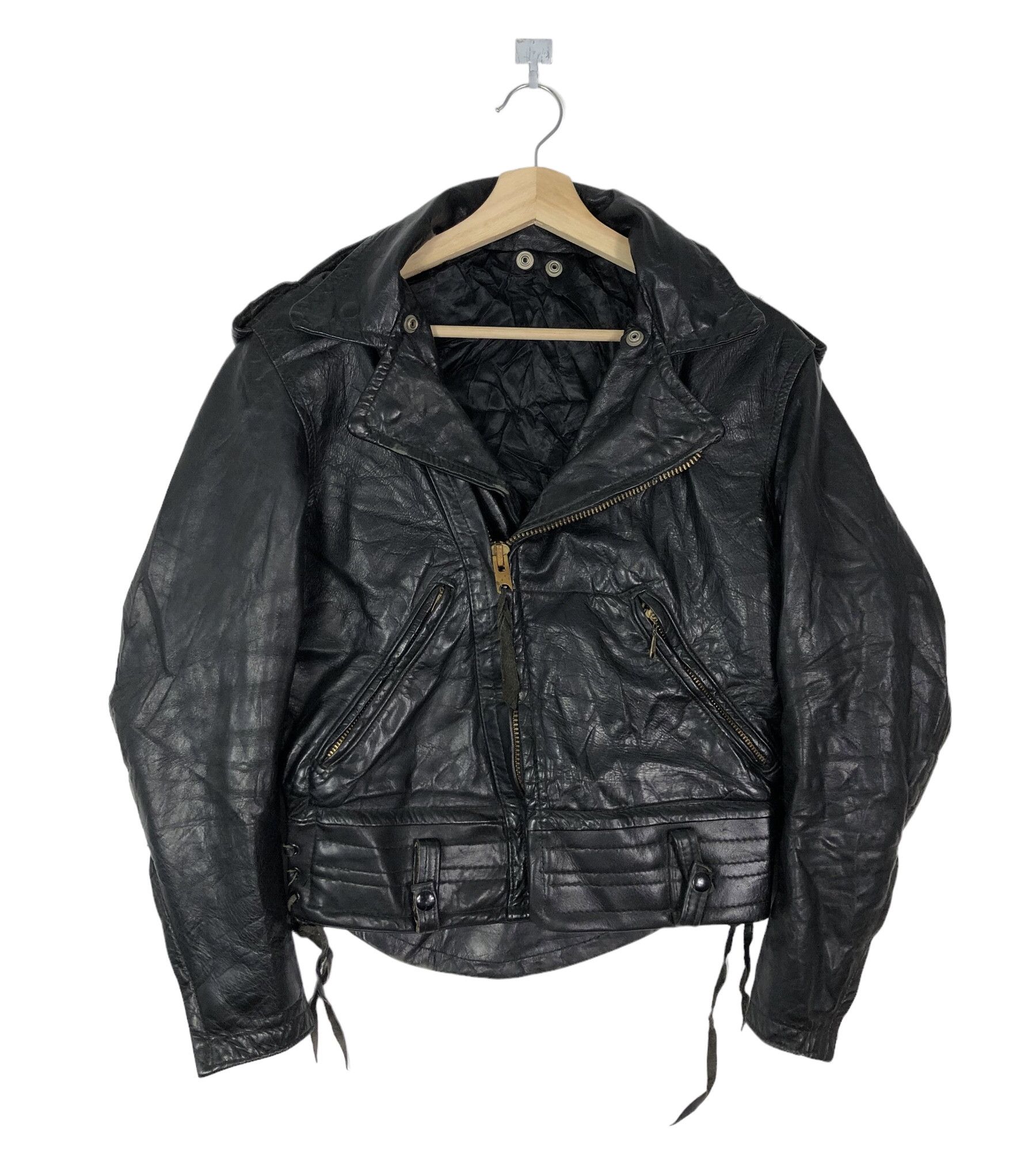 Vintage RARE🔥VINTAGE 60’S DOUBLE COLLAR LEATHER JACKET Size US S / EU 44-46 / 1 - 2 Thumbnail