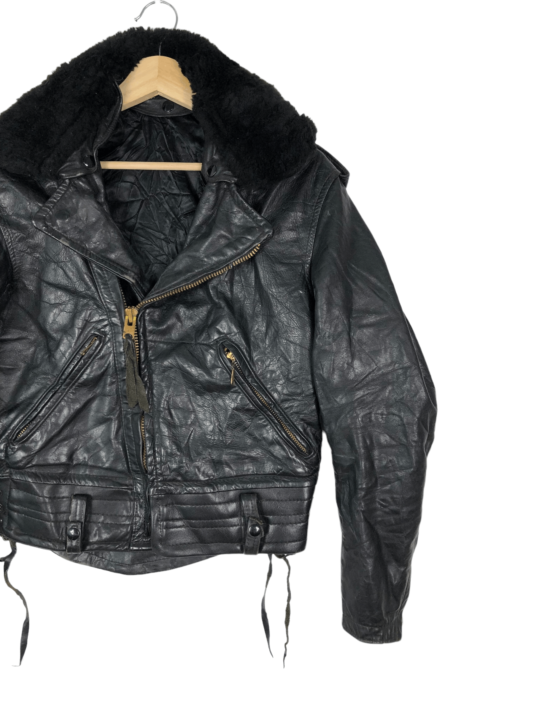 Vintage RARE🔥VINTAGE 60’S DOUBLE COLLAR LEATHER JACKET Size US S / EU 44-46 / 1 - 4 Thumbnail