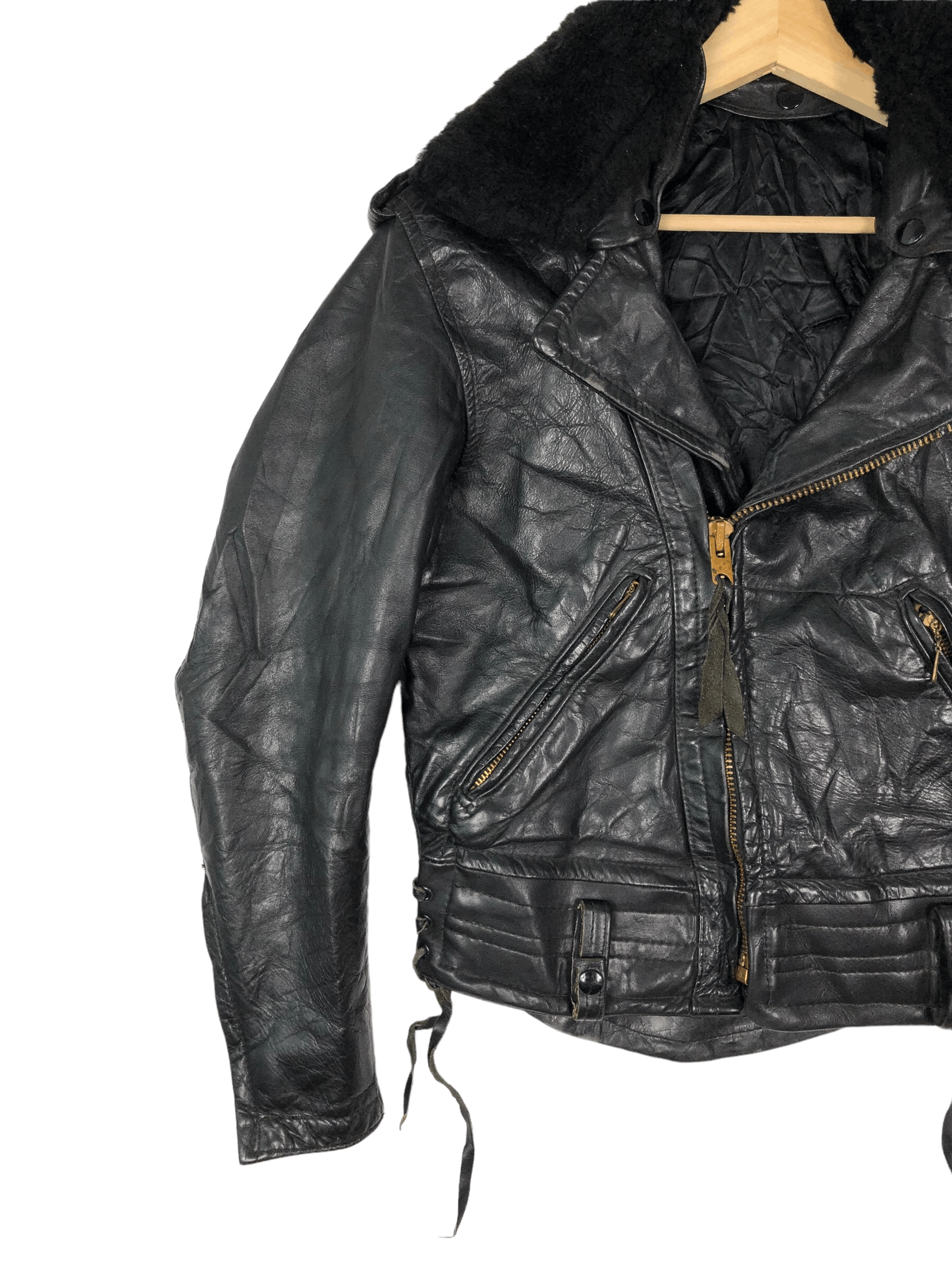 Vintage RARE🔥VINTAGE 60’S DOUBLE COLLAR LEATHER JACKET Size US S / EU 44-46 / 1 - 5 Thumbnail