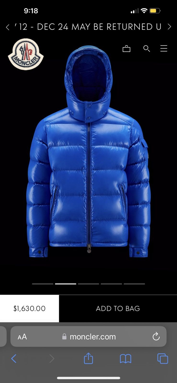 Moncler MONCLER MAYA SIZE 5 NWT ROYAL BLUE 🔥 Size US XL / EU 56 / 4 - 9 Thumbnail