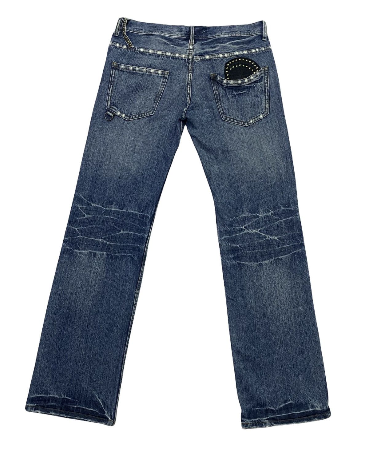 Japanese Brand Midas Distressed Design Denim Jeans Size US 32 / EU 48 - 3 Thumbnail