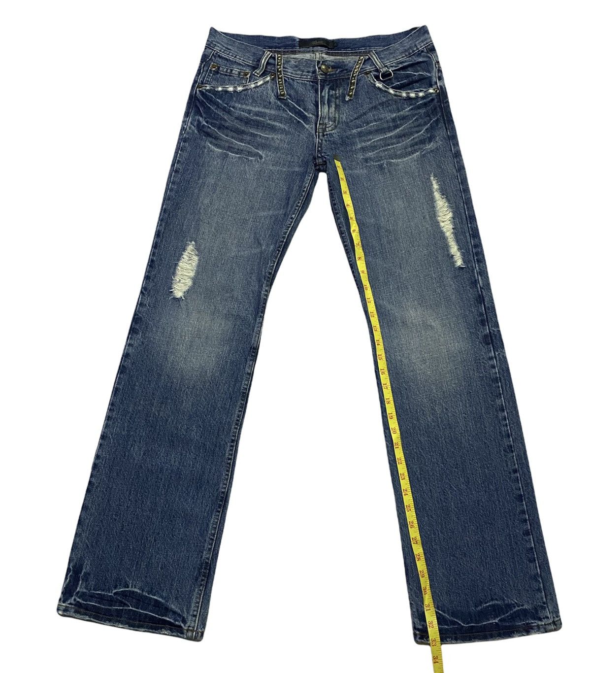 Japanese Brand Midas Distressed Design Denim Jeans Size US 32 / EU 48 - 7 Thumbnail