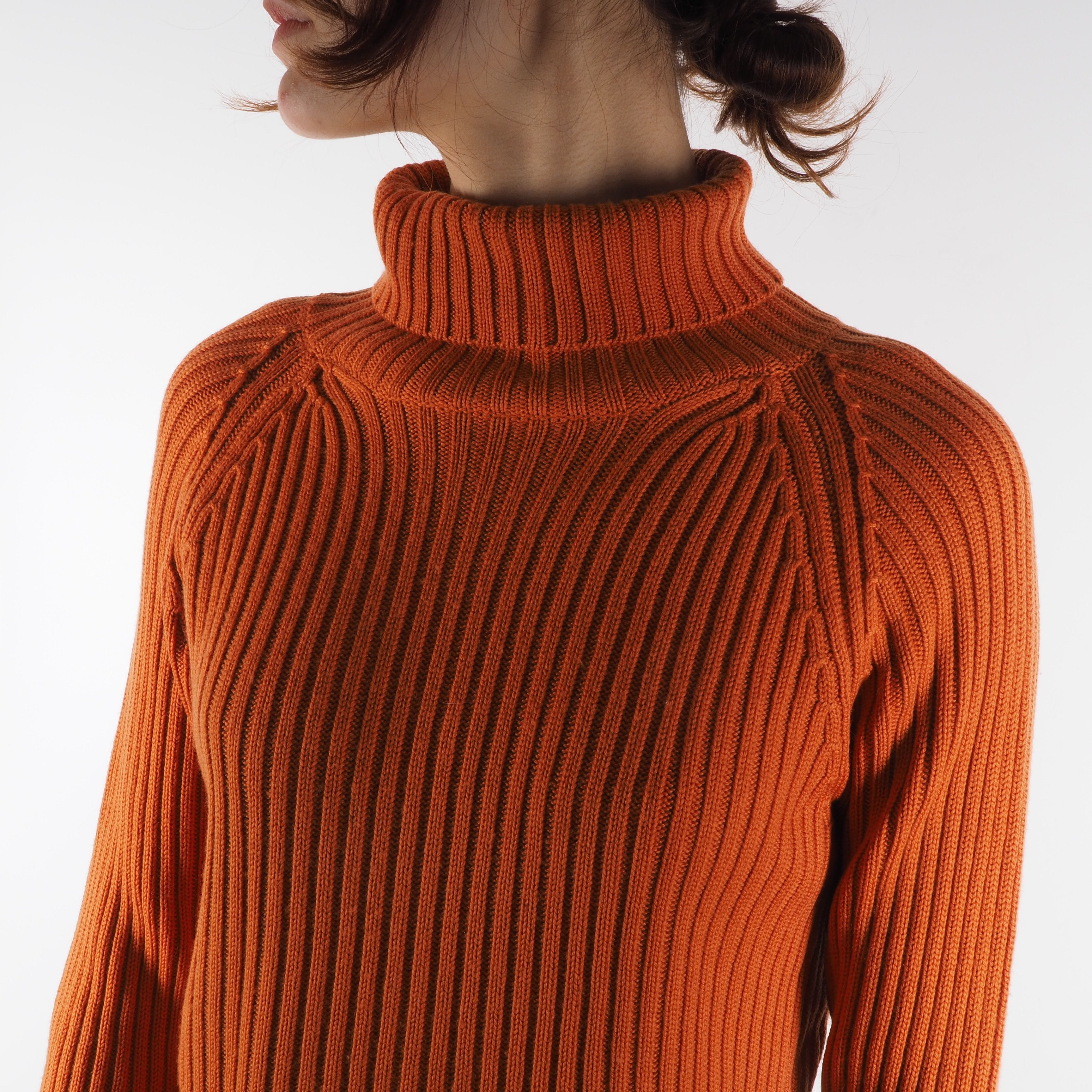 Prada Prada Vintage Orange Ribbed Wool Turtleneck Sweater Size M / US 6-8 / IT 42-44 - 3 Thumbnail
