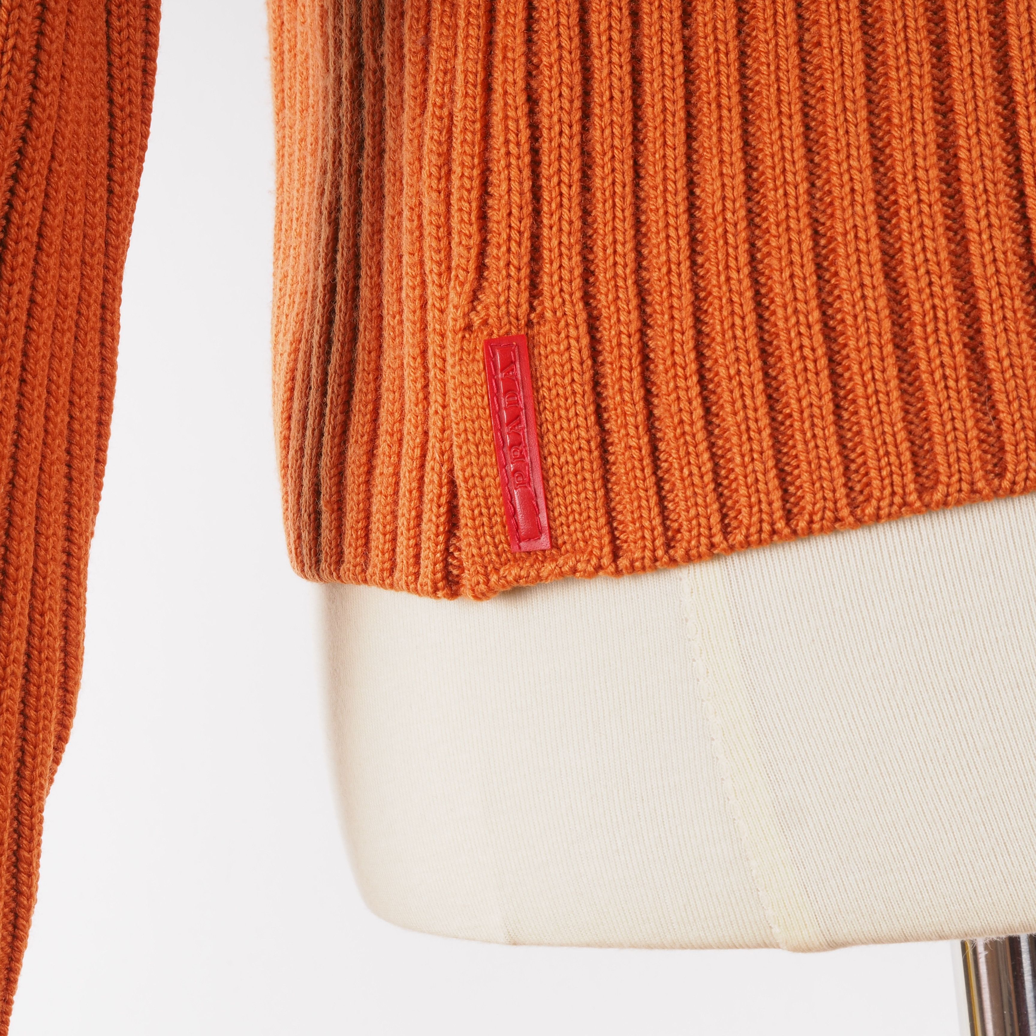 Prada Prada Vintage Orange Ribbed Wool Turtleneck Sweater Size M / US 6-8 / IT 42-44 - 6 Thumbnail
