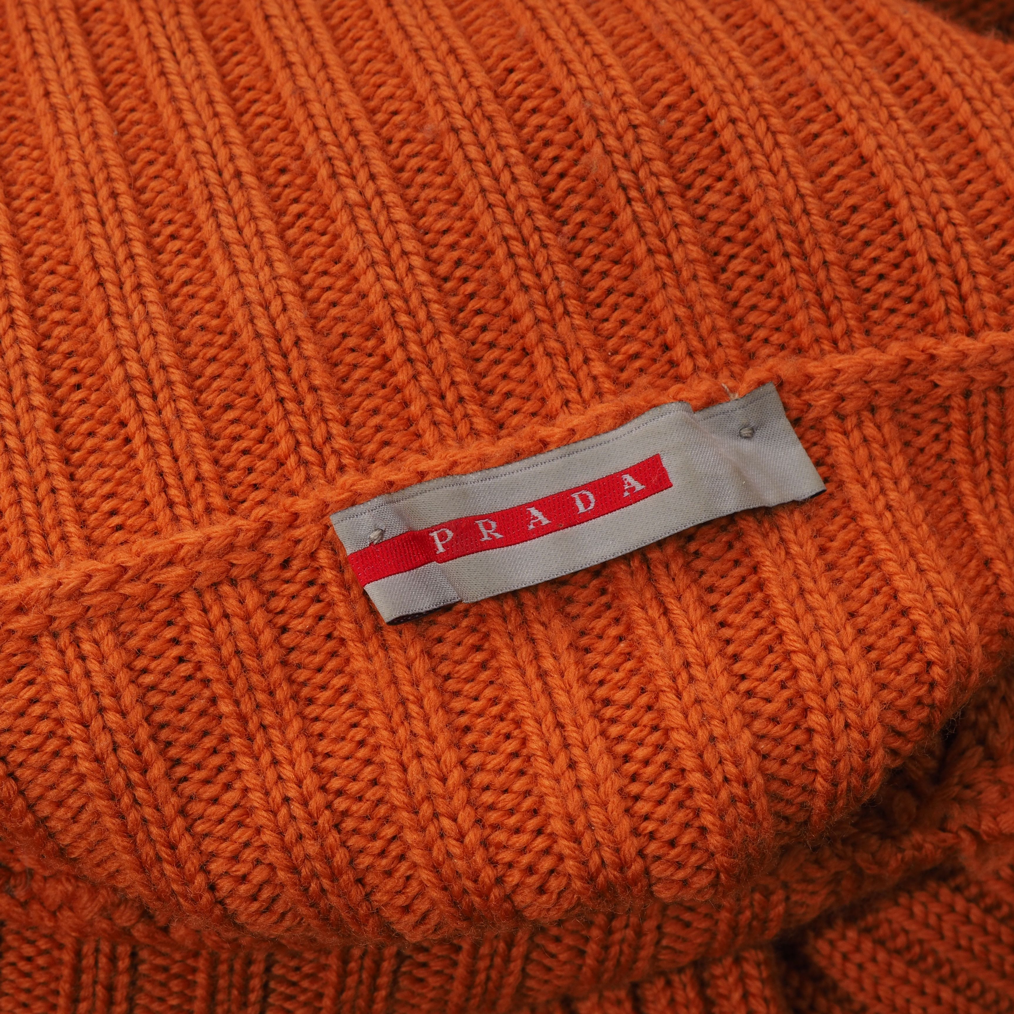Prada Prada Vintage Orange Ribbed Wool Turtleneck Sweater Size M / US 6-8 / IT 42-44 - 8 Thumbnail