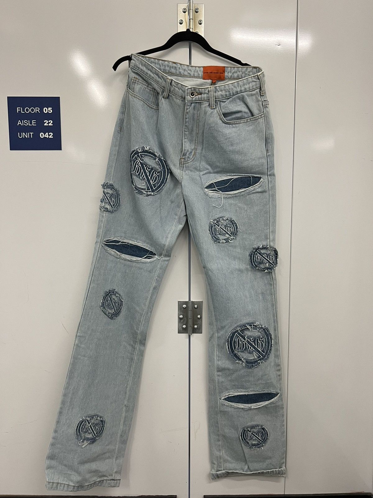 image of Ev Bravado Anti 666 Logo Denim in Blue, Men's (Size 32)