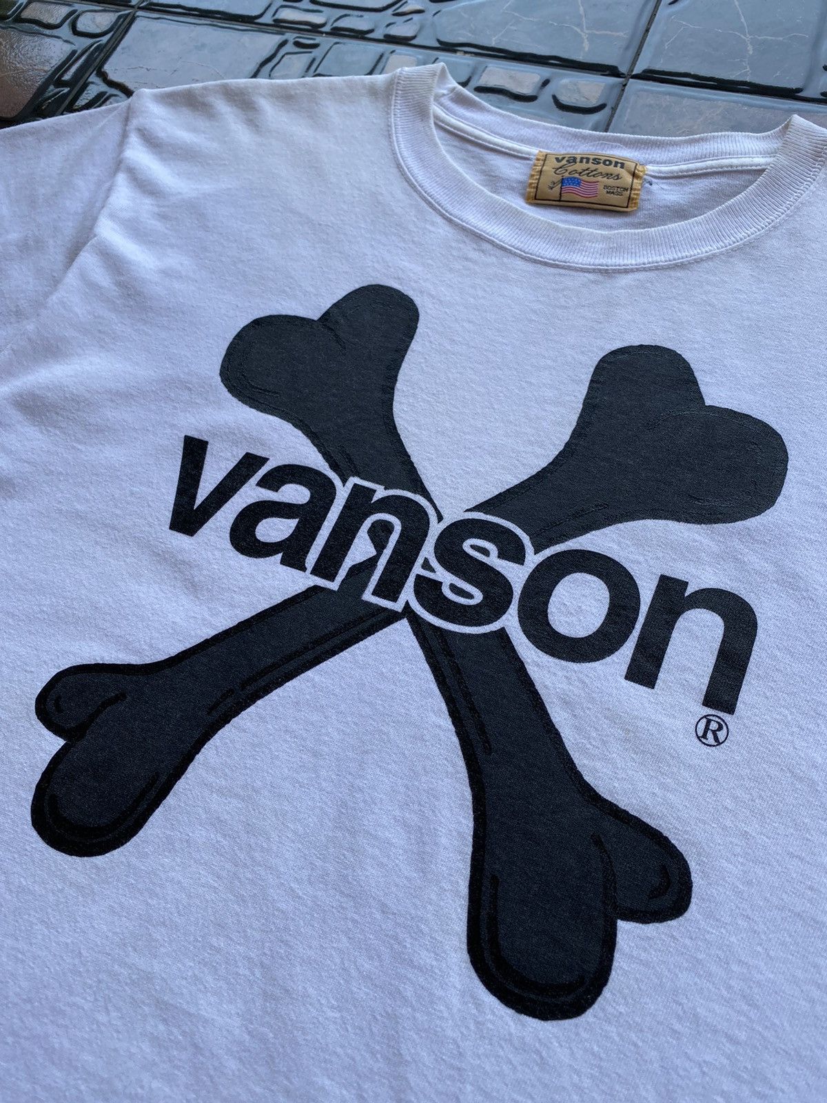 Vanson Leathers 💥RARE💥Vintage “Vanson Leathers” Crossbone T-shirt Size US L / EU 52-54 / 3 - 5 Thumbnail