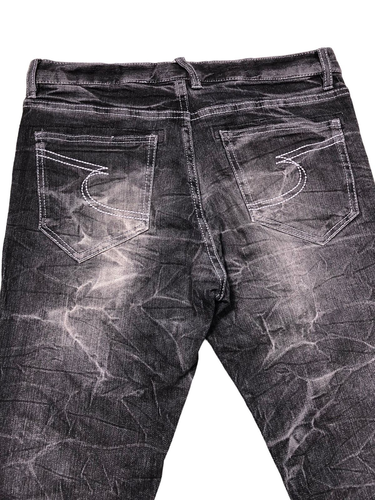 20471120 × Beauty Beast × Japanese Brand Semantic Design Black Wash Denim Skinny Jeans Size 31" - 14 Thumbnail