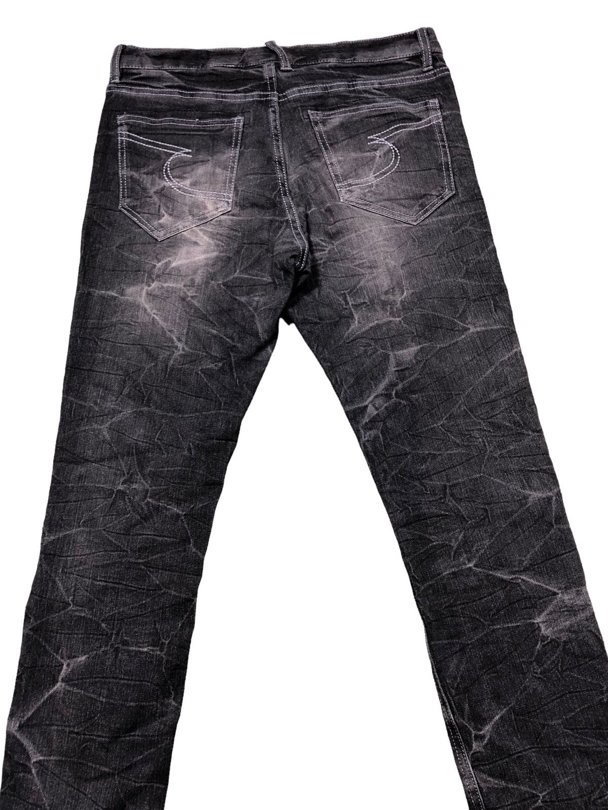 20471120 × Beauty Beast × Japanese Brand Semantic Design Black Wash Denim Skinny Jeans Size 31" - 12 Thumbnail