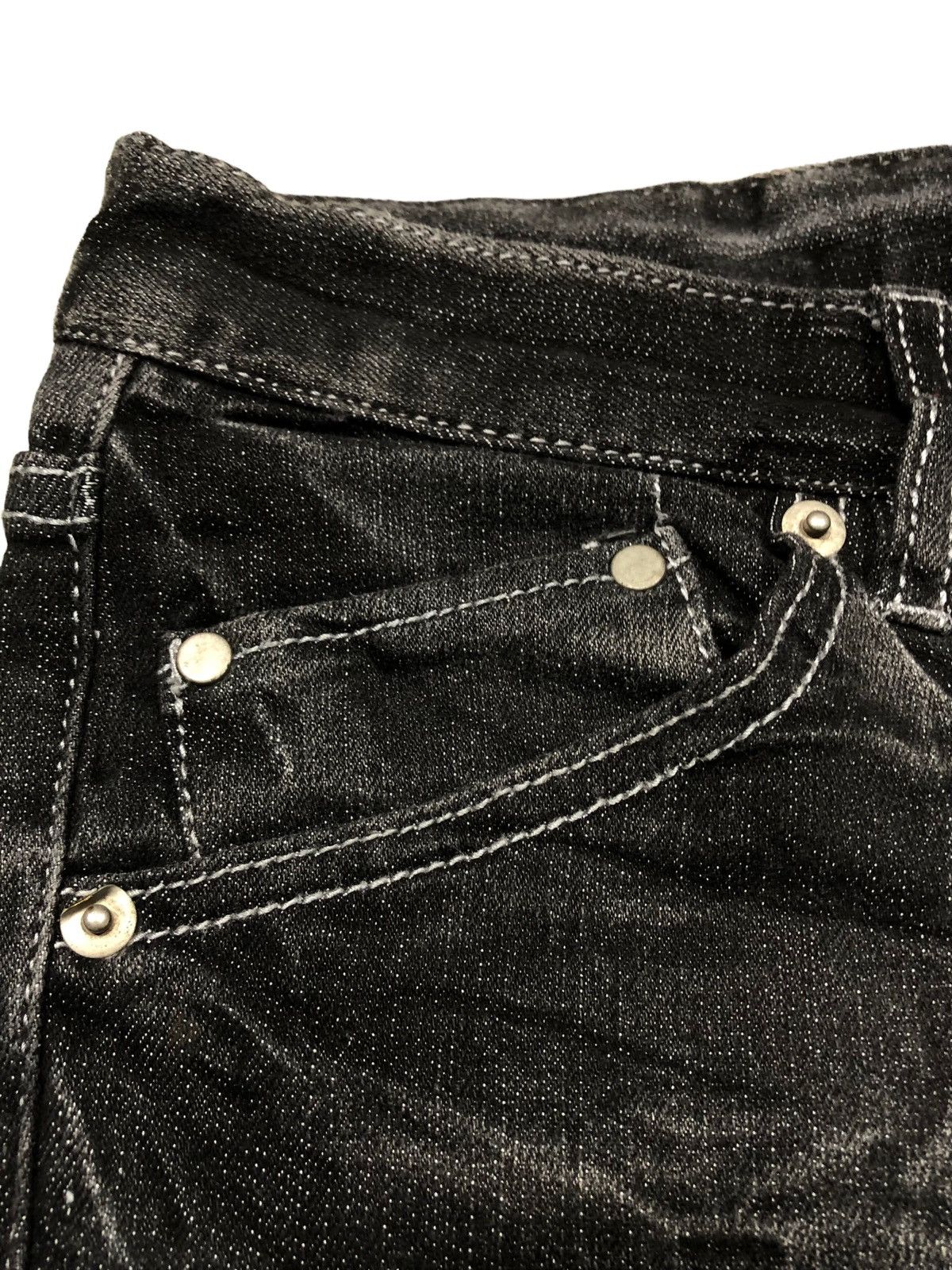 20471120 × Beauty Beast × Japanese Brand Semantic Design Black Wash Denim Skinny Jeans Size 31" - 11 Thumbnail