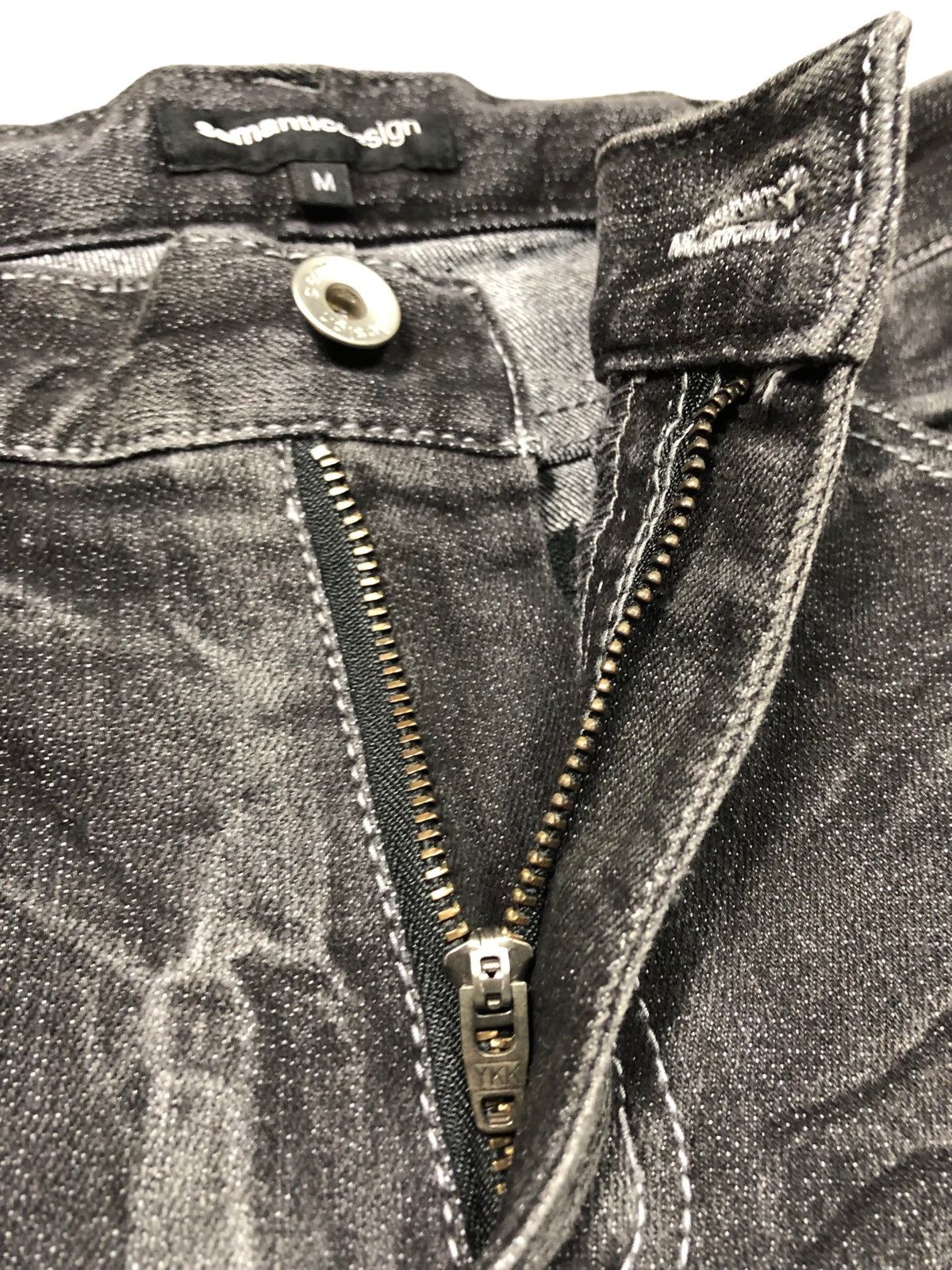 20471120 × Beauty Beast × Japanese Brand Semantic Design Black Wash Denim Skinny Jeans Size 31" - 10 Thumbnail