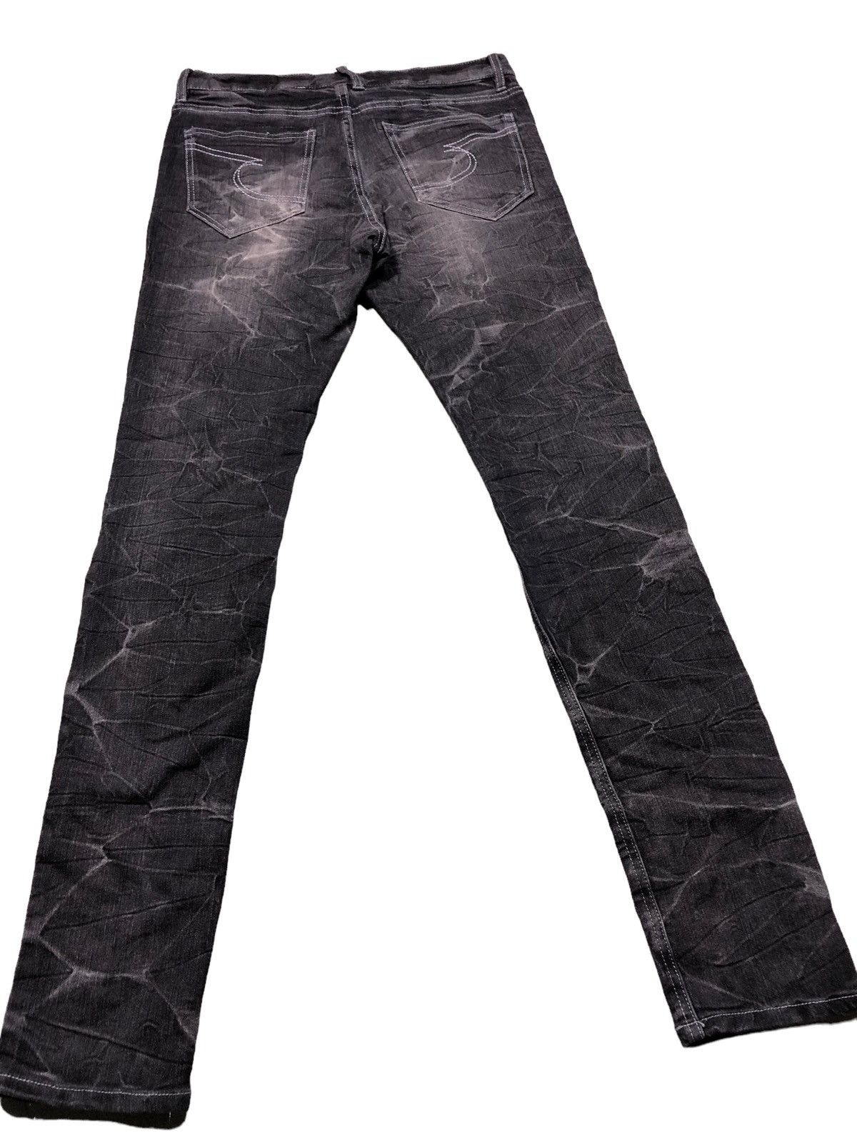 20471120 × Beauty Beast × Japanese Brand Semantic Design Black Wash Denim Skinny Jeans Size 31" - 13 Thumbnail
