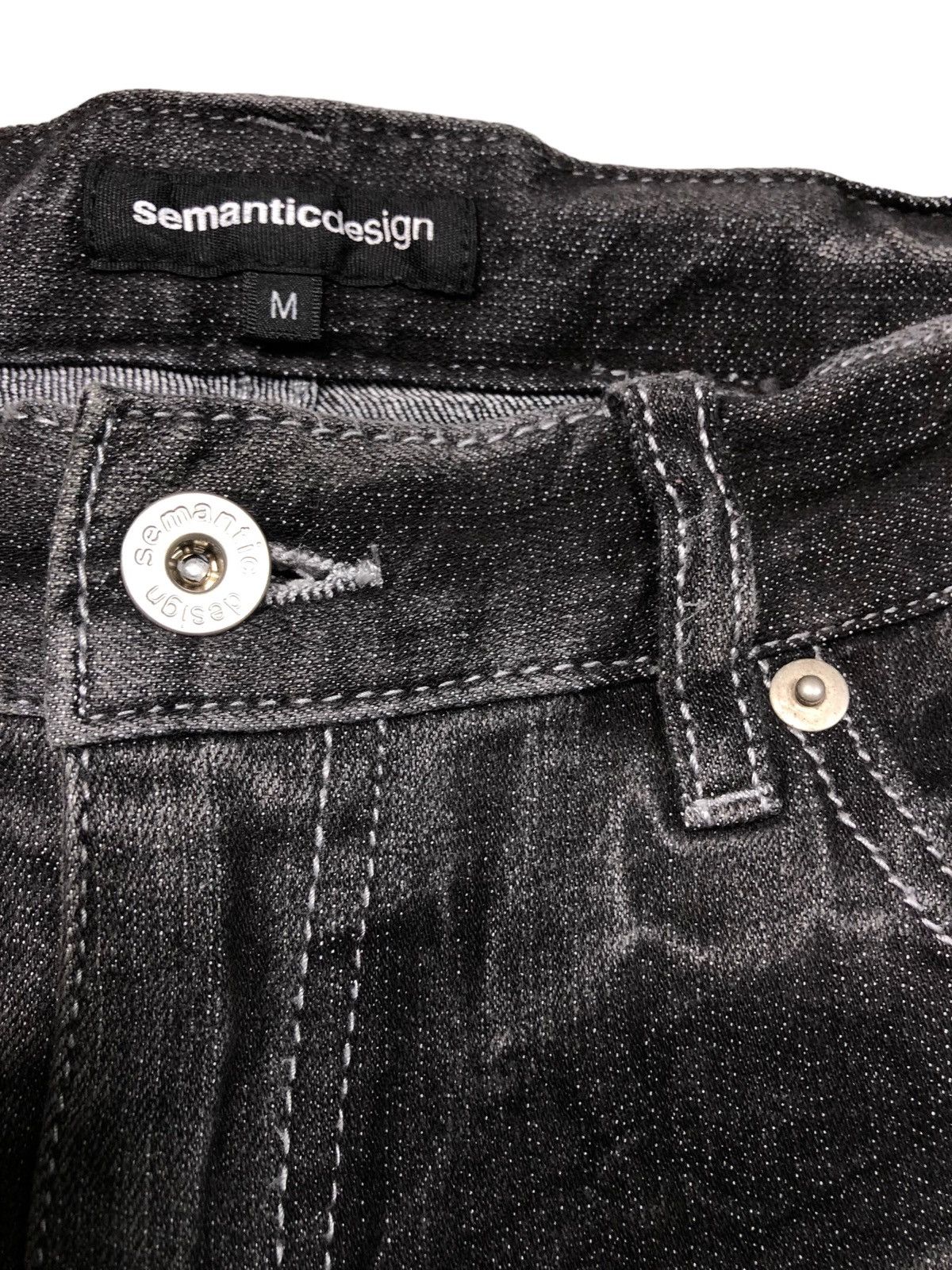 20471120 × Beauty Beast × Japanese Brand Semantic Design Black Wash Denim Skinny Jeans Size 31" - 9 Thumbnail