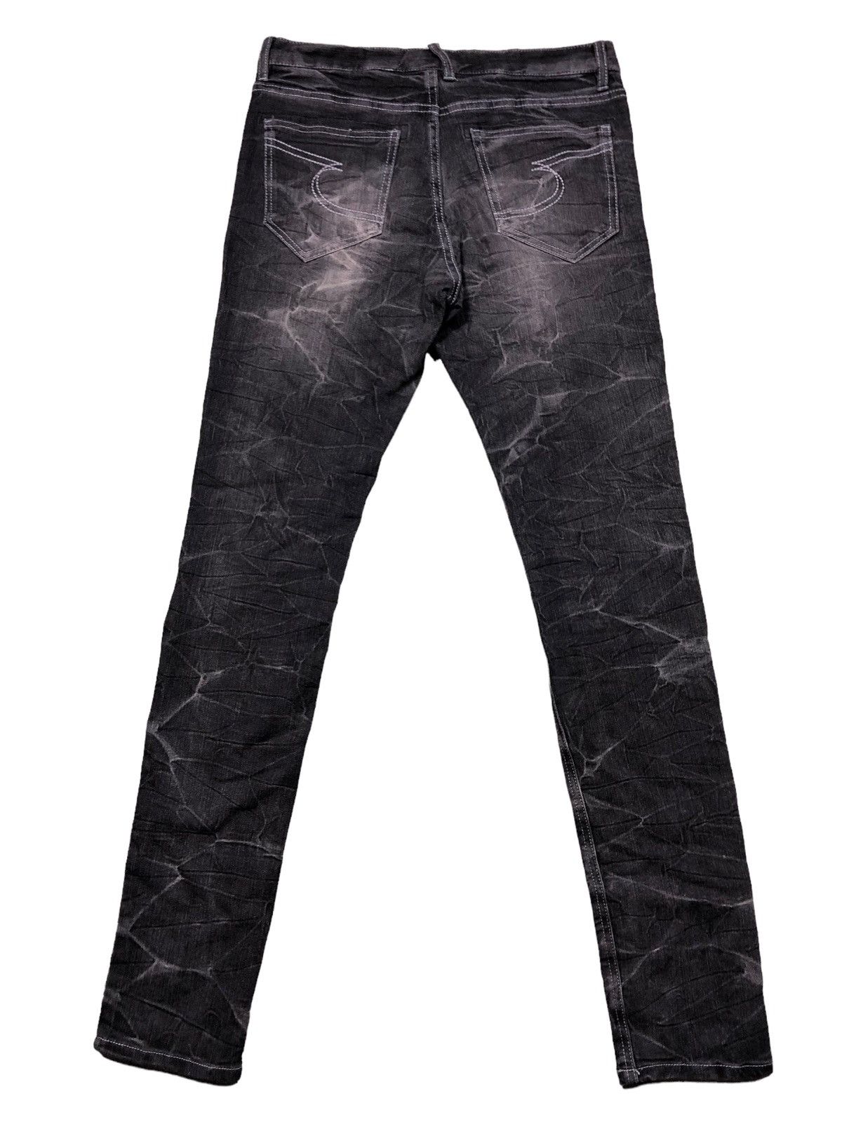 20471120 × Beauty Beast × Japanese Brand Semantic Design Black Wash Denim Skinny Jeans Size 31" - 2 Thumbnail