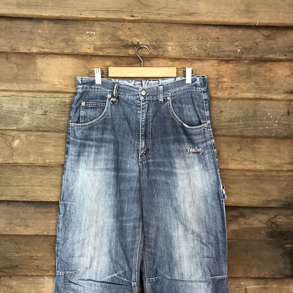 Japanese Brand Blue Cross Faded Blue Denim Jeans Pants #0533 Size US 29 - 2 Thumbnail