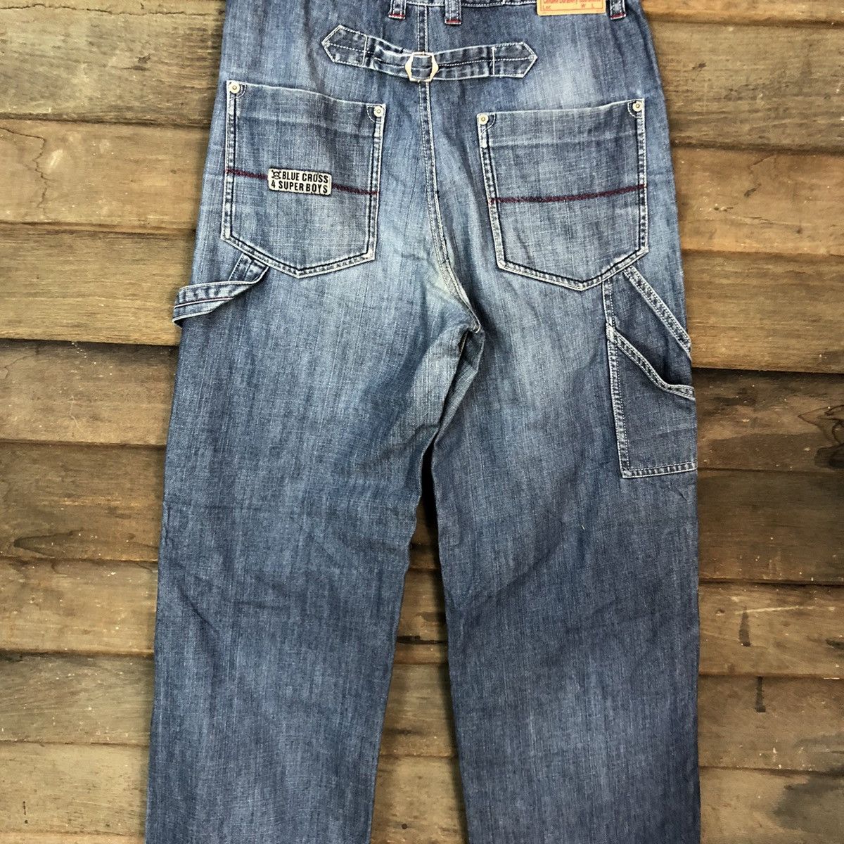 Japanese Brand Blue Cross Faded Blue Denim Jeans Pants #0533 Size US 29 - 12 Thumbnail