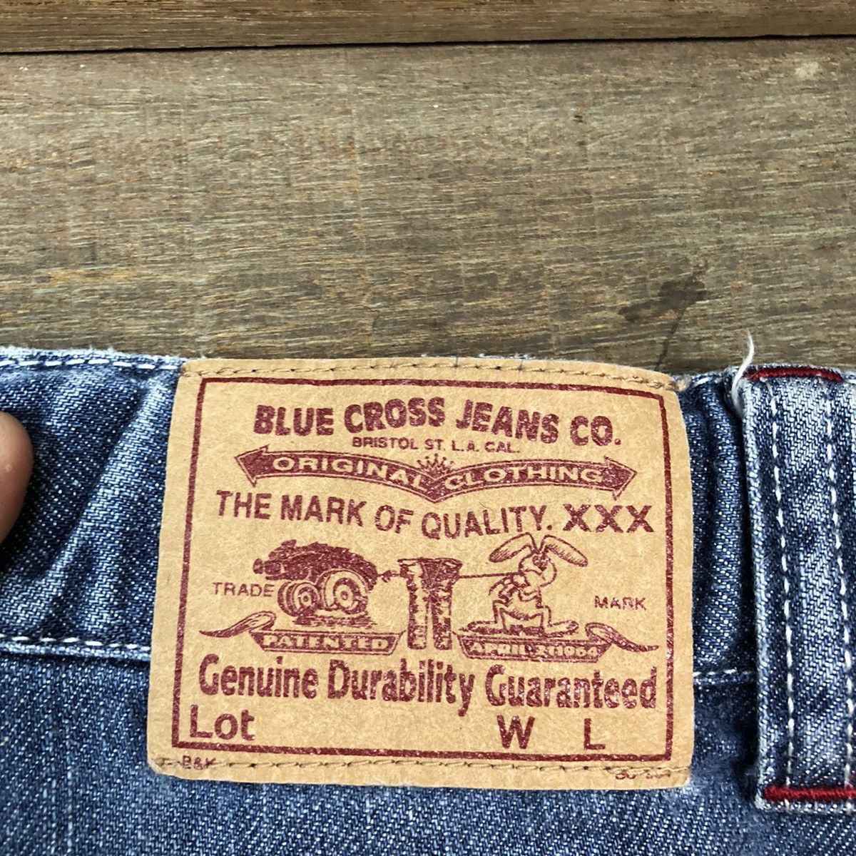 Japanese Brand Blue Cross Faded Blue Denim Jeans Pants #0533 Size US 29 - 14 Thumbnail