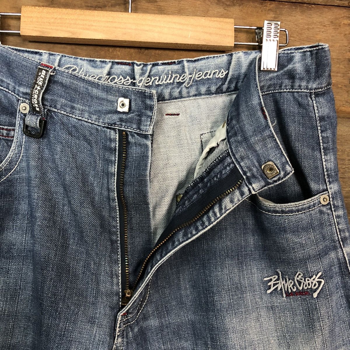 Japanese Brand Blue Cross Faded Blue Denim Jeans Pants #0533 Size US 29 - 8 Thumbnail