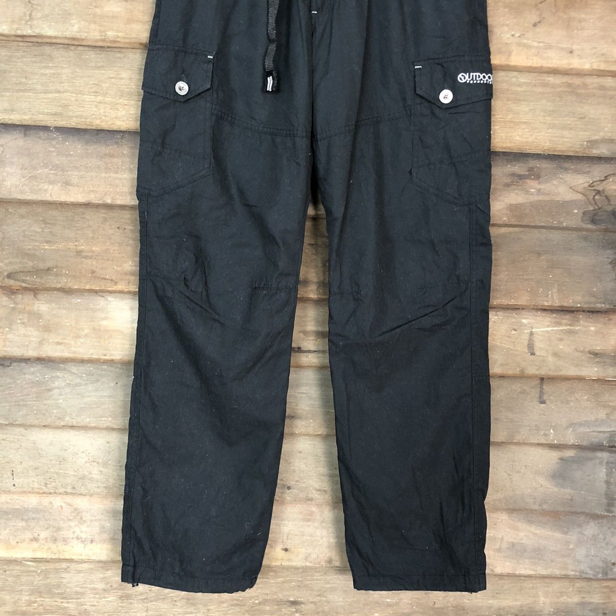 Japanese Brand Outdoor Life Black Multipocket Tactical Cargo Pants #0547 Size US 27 - 2 Thumbnail