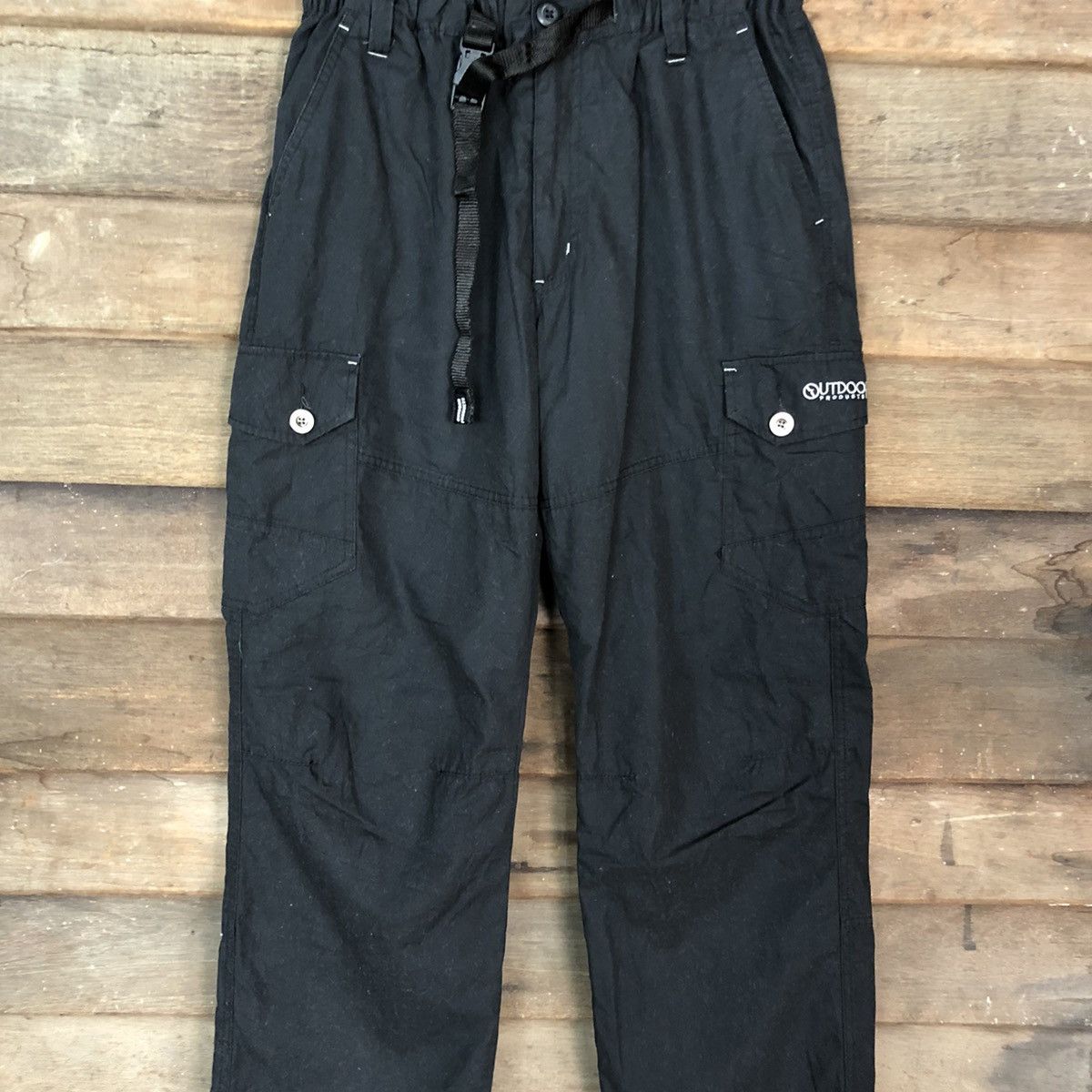 Japanese Brand Outdoor Life Black Multipocket Tactical Cargo Pants #0547 Size US 27 - 3 Thumbnail