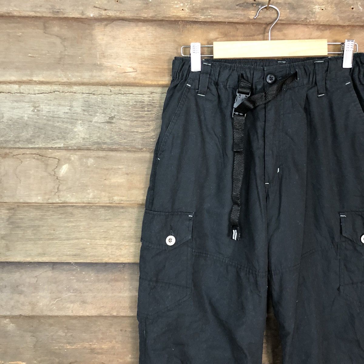 Japanese Brand Outdoor Life Black Multipocket Tactical Cargo Pants #0547 Size US 27 - 5 Thumbnail