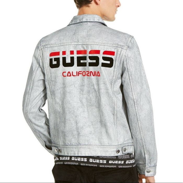Guess NEW Guess Retro Ski Logo Dillon Metallic Coated Jean Jacket Grailed