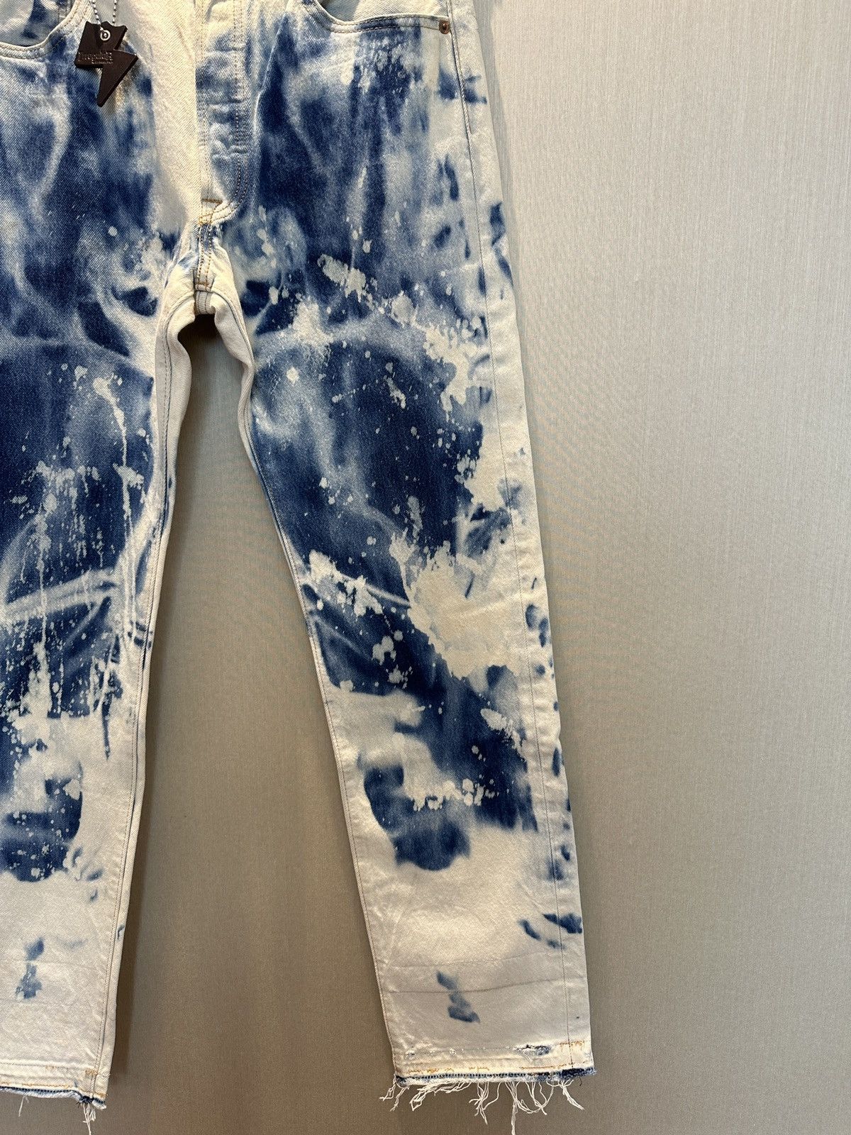 Hollywood Trading Company HTC IrregulaR HUMBLE Hand Bleached Vintage Levi’s Jeans Size US 32 / EU 48 - 5 Thumbnail
