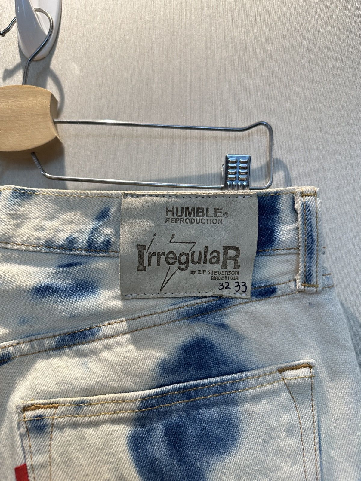 Hollywood Trading Company HTC IrregulaR HUMBLE Hand Bleached Vintage Levi’s Jeans Size US 32 / EU 48 - 7 Thumbnail
