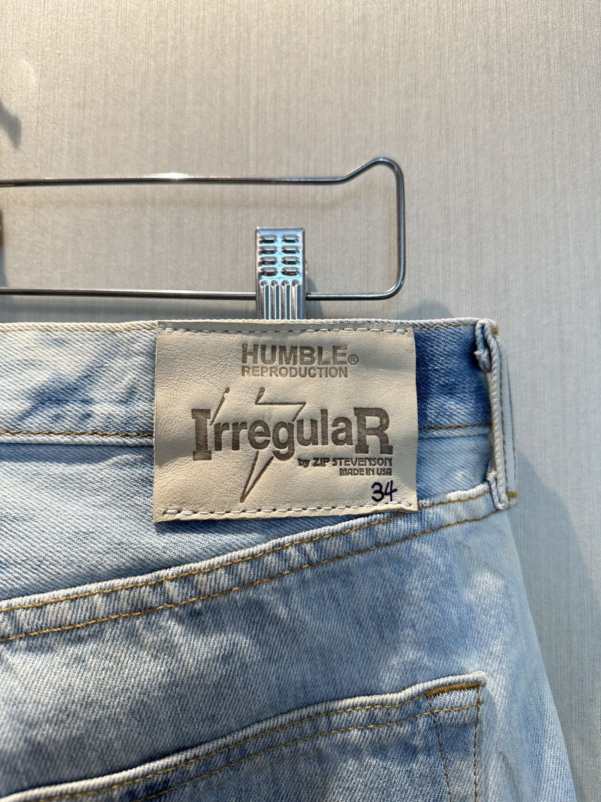 Hollywood Trading Company HTC IrregulaR HUMBLE Hand Bleached Vintage Levi’s Jeans Size US 34 / EU 50 - 7 Thumbnail