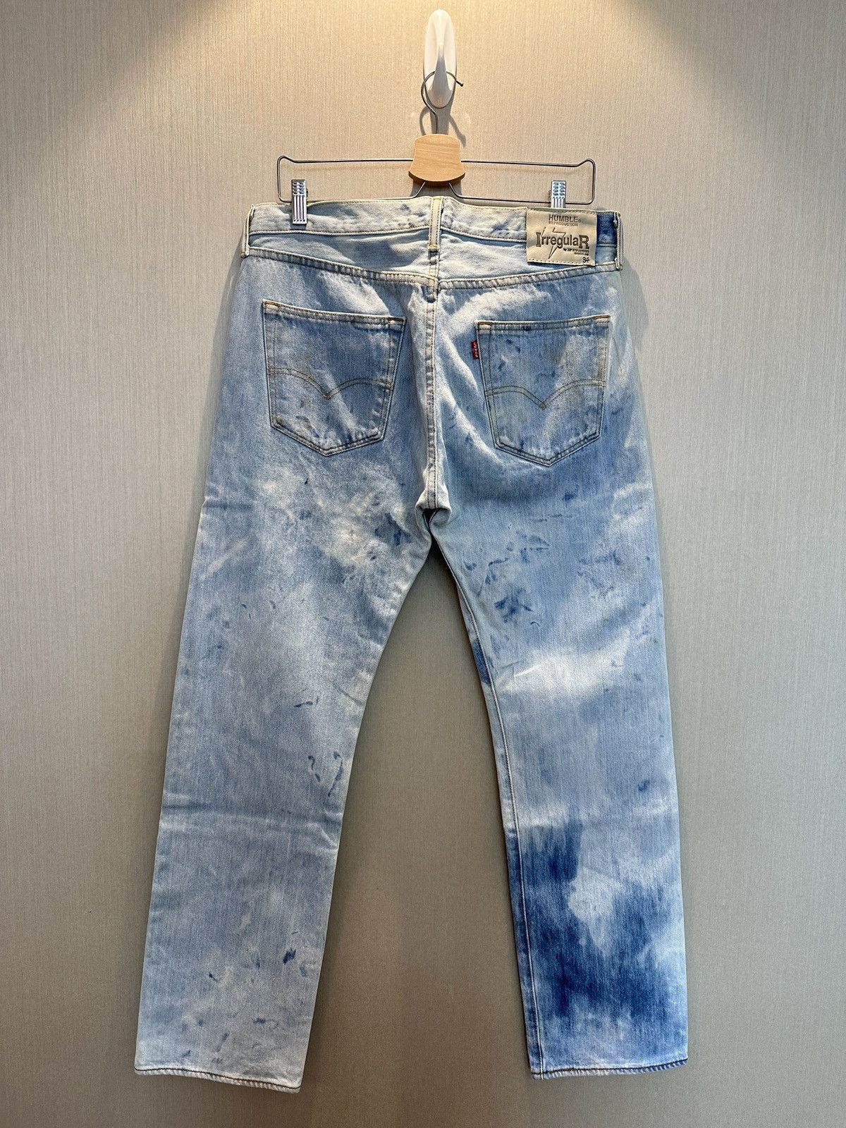 Hollywood Trading Company HTC IrregulaR HUMBLE Hand Bleached Vintage Levi’s Jeans Size US 34 / EU 50 - 6 Thumbnail