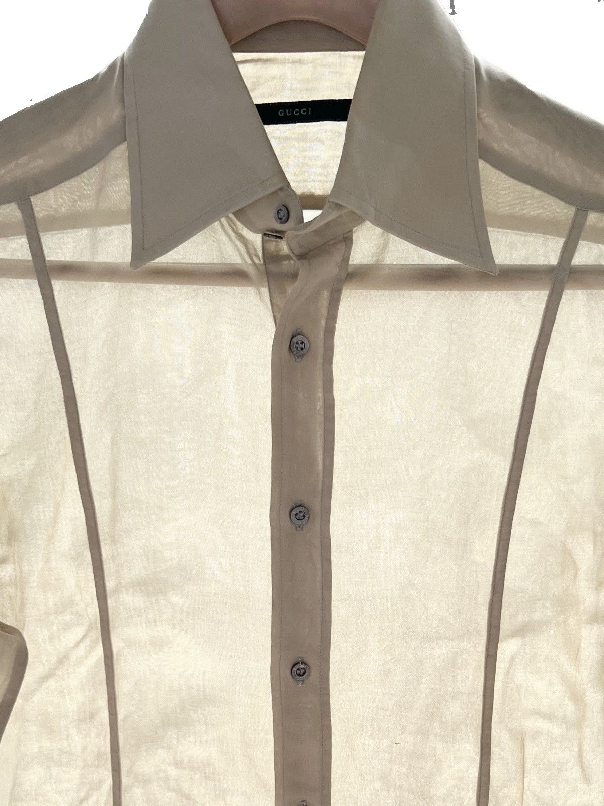 Gucci × Tom Ford Gucci By Tom Ford Sheer Dyed Button Up Shirt Size US M / EU 48-50 / 2 - 2 Thumbnail