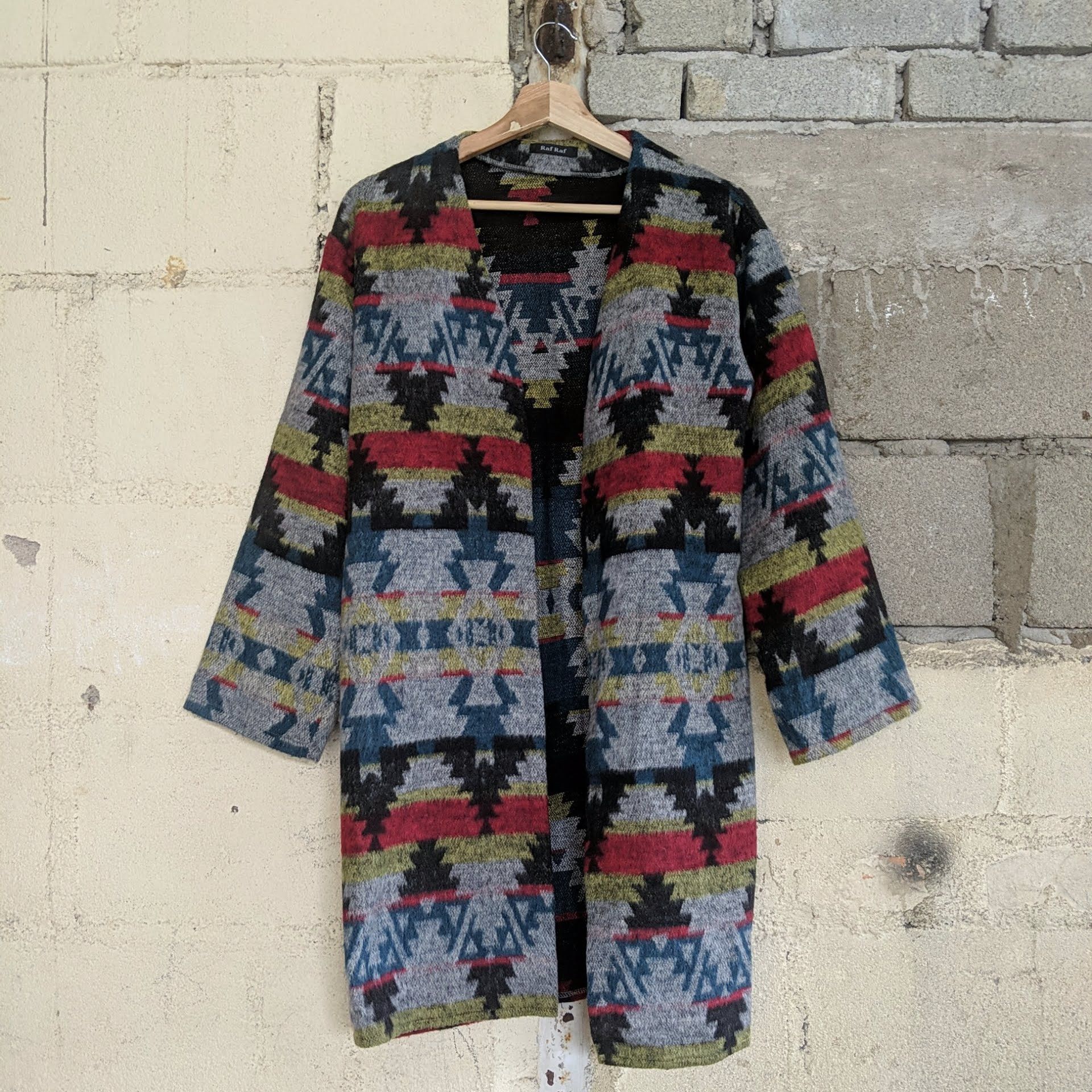 Raf by Raf Simons Vintage Raf Raf Navajo Long Cardigan Knitwear Size US S / EU 44-46 / 1 - 1 Thumbnail