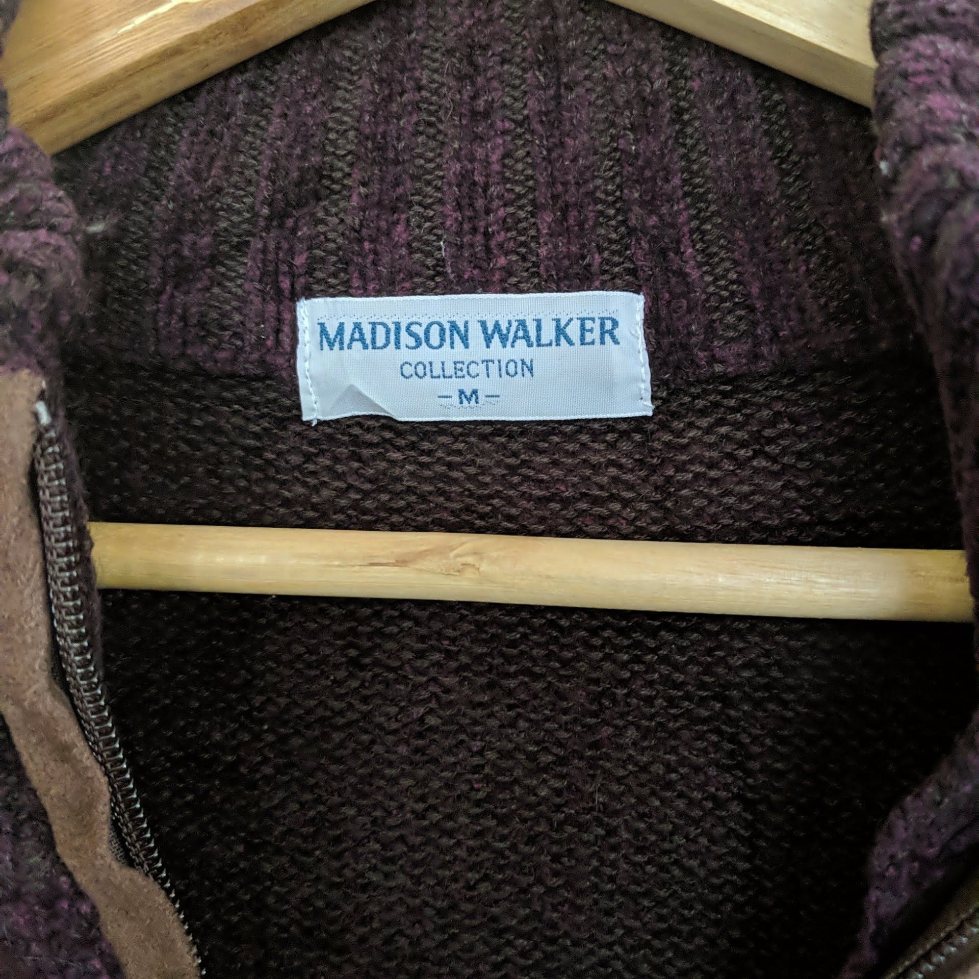 Aran Isles Knitwear × Japanese Brand × Vintage Vintage Madison Walker Zipper Sweater Knitwear Rare Colour Size US S / EU 44-46 / 1 - 6 Thumbnail