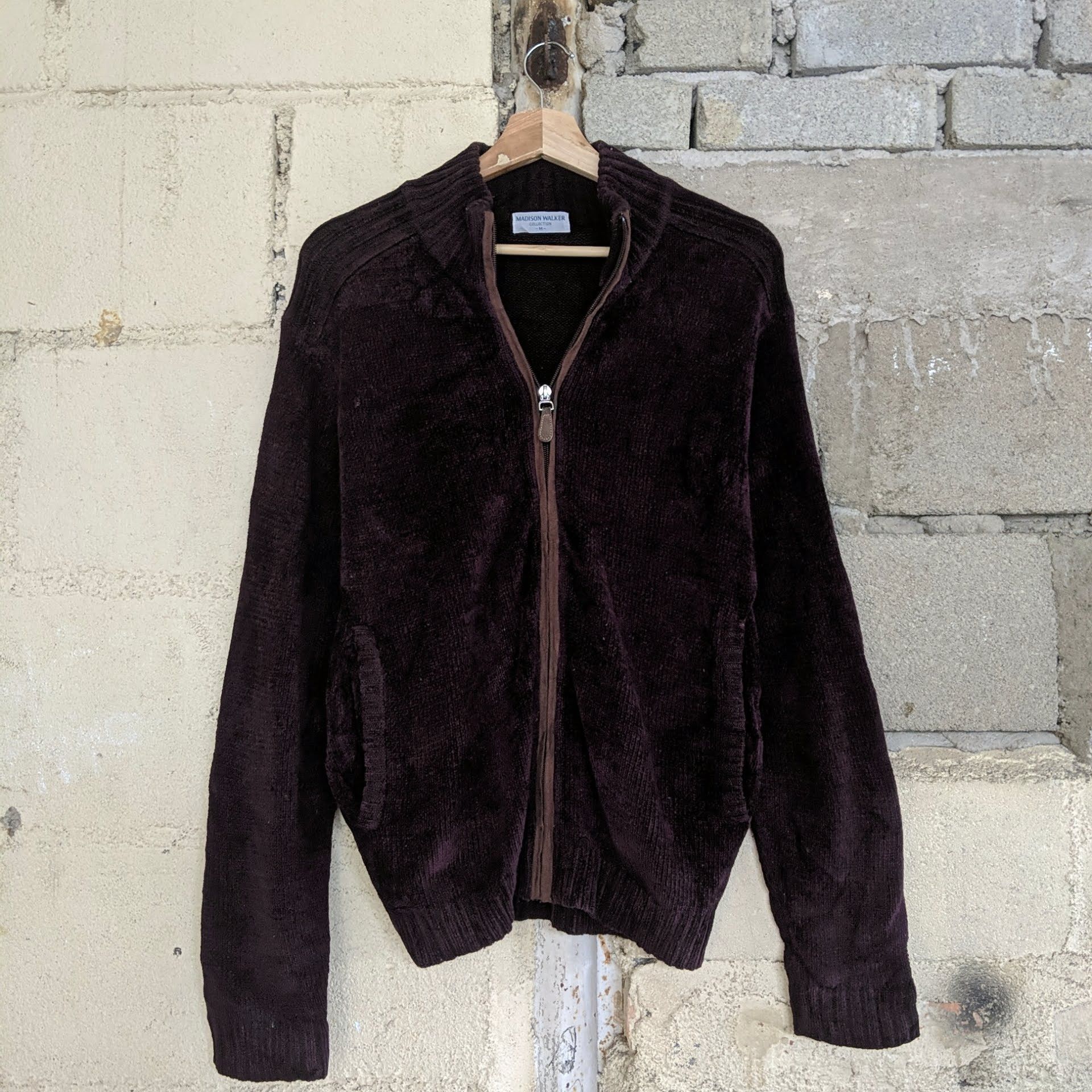 Aran Isles Knitwear × Japanese Brand × Vintage Vintage Madison Walker Zipper Sweater Knitwear Rare Colour Size US S / EU 44-46 / 1 - 1 Thumbnail