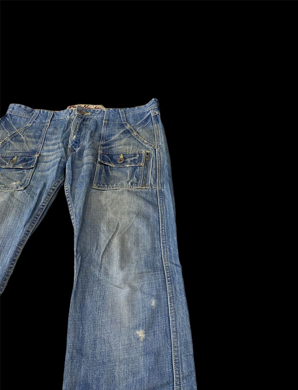 If Six Was Nine Distressed Denim Bush Pant Back Number multipocket Pant Size US 32 / EU 48 - 4 Thumbnail