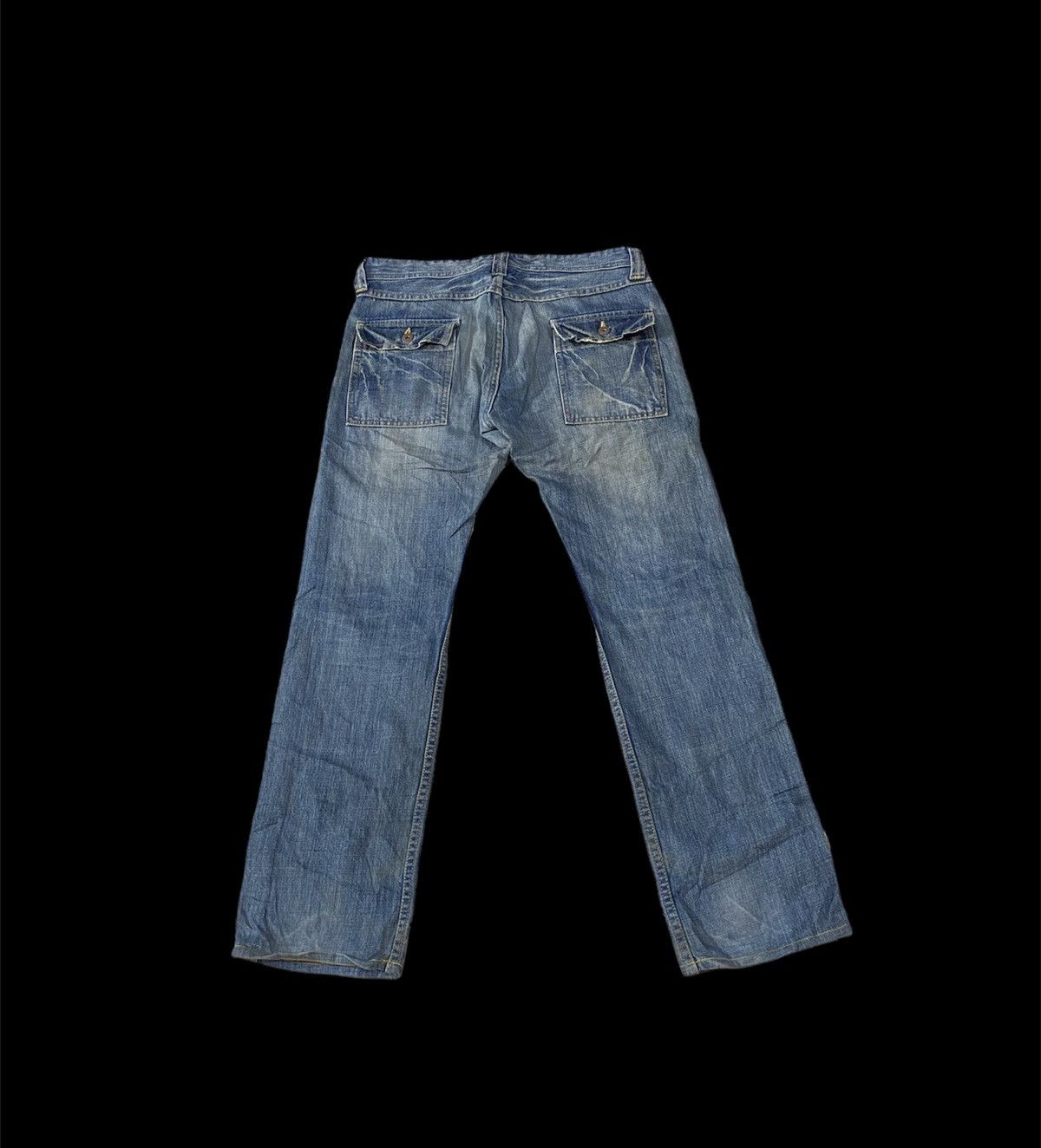 If Six Was Nine Distressed Denim Bush Pant Back Number multipocket Pant Size US 32 / EU 48 - 2 Thumbnail