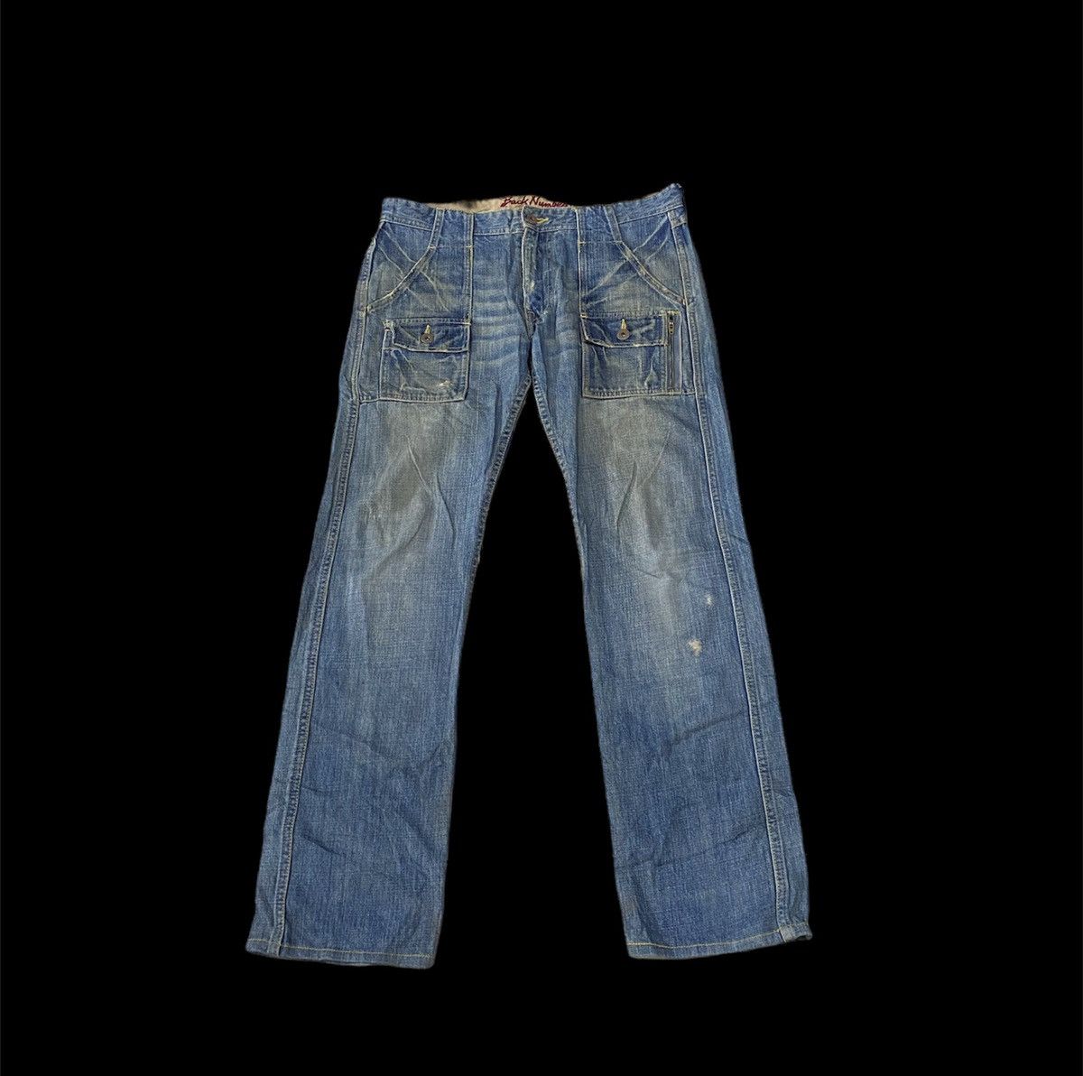 If Six Was Nine Distressed Denim Bush Pant Back Number multipocket Pant Size US 32 / EU 48 - 1 Thumbnail