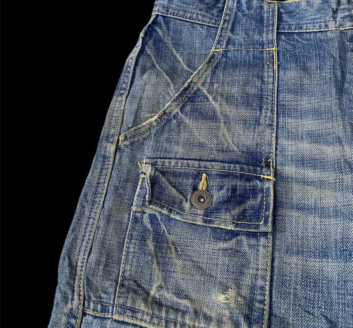 If Six Was Nine Distressed Denim Bush Pant Back Number multipocket Pant Size US 32 / EU 48 - 7 Thumbnail